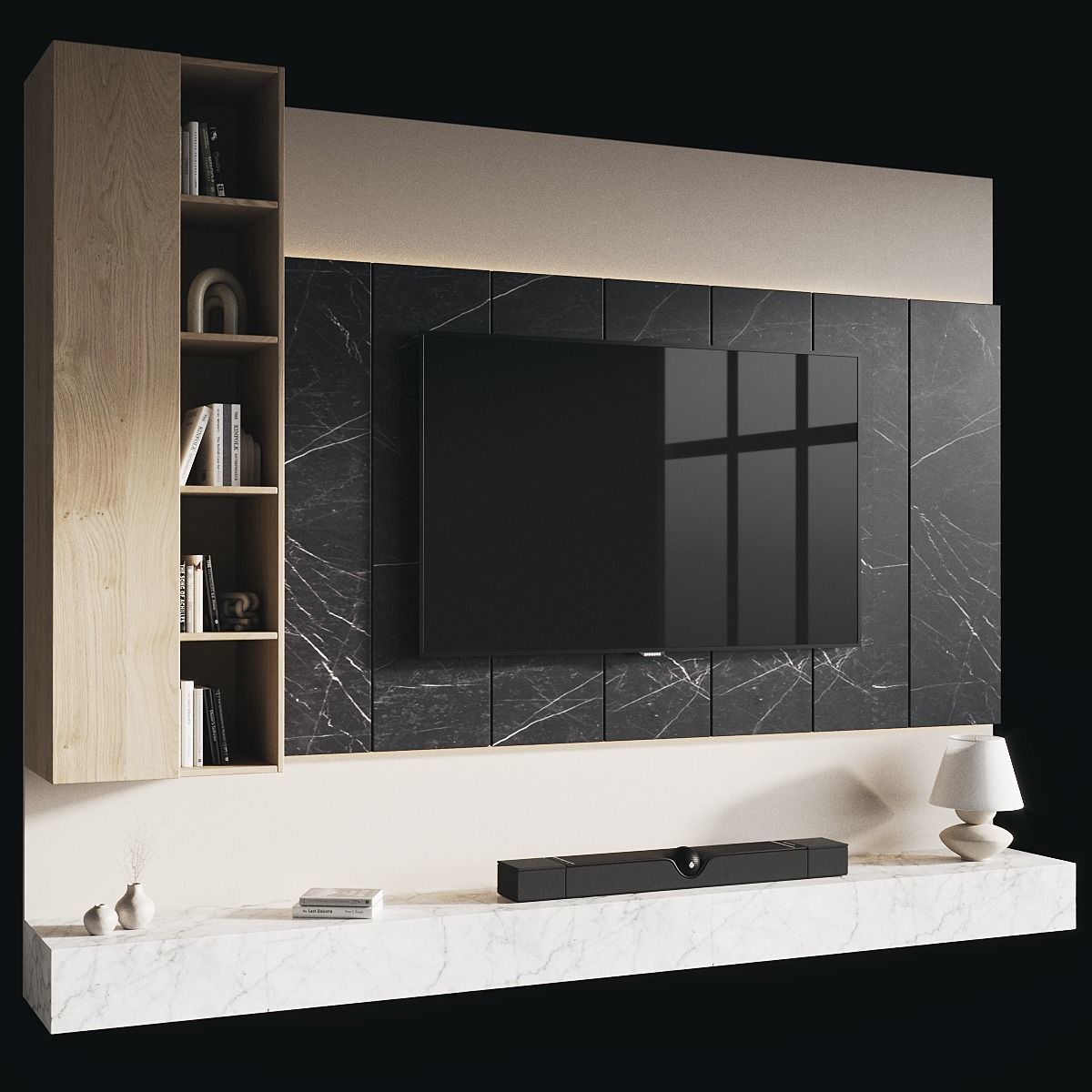 Tv Wall Set 044 3D model_1