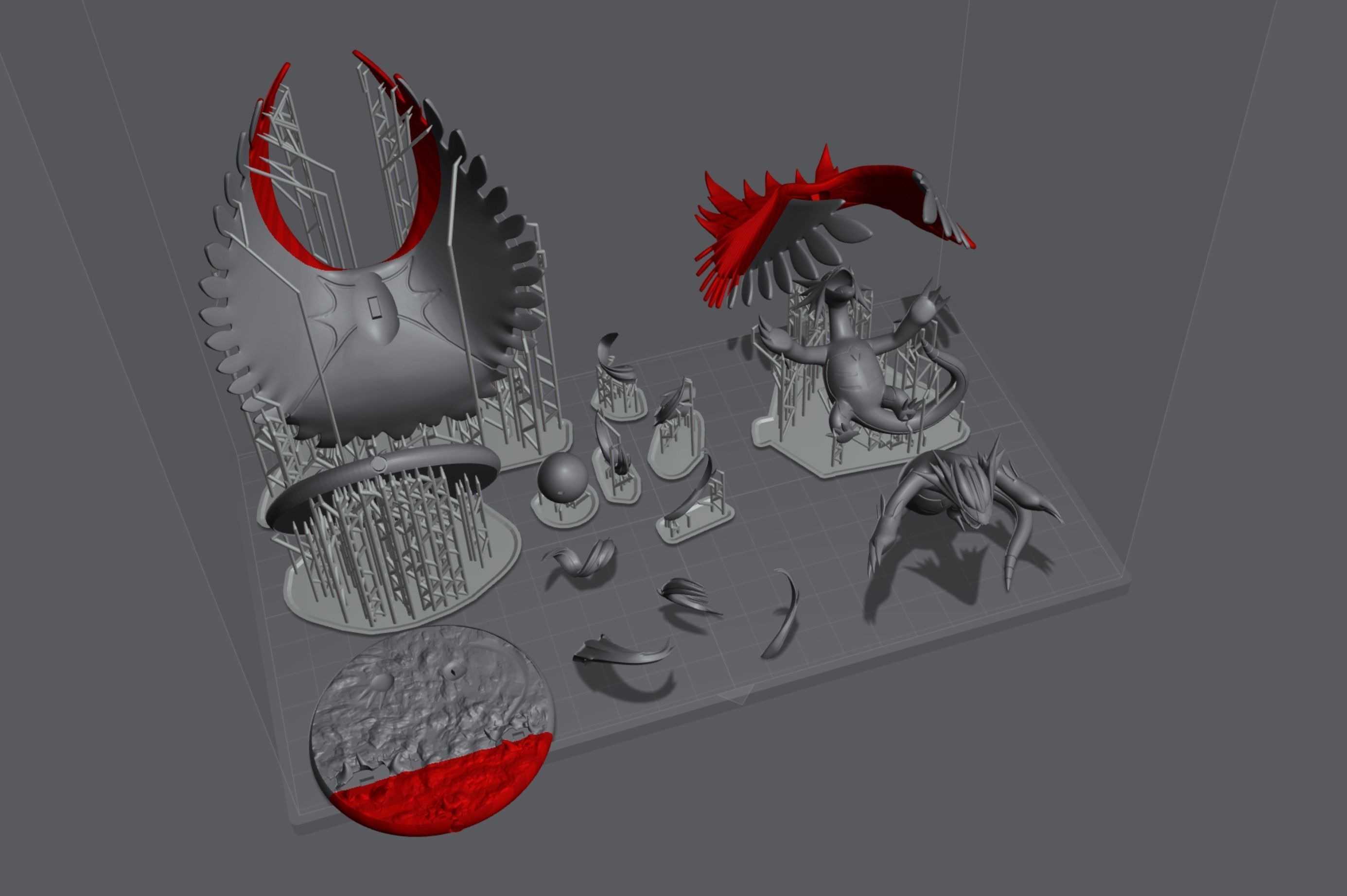 Roaring moon presupported 3D print model 3D print model_8