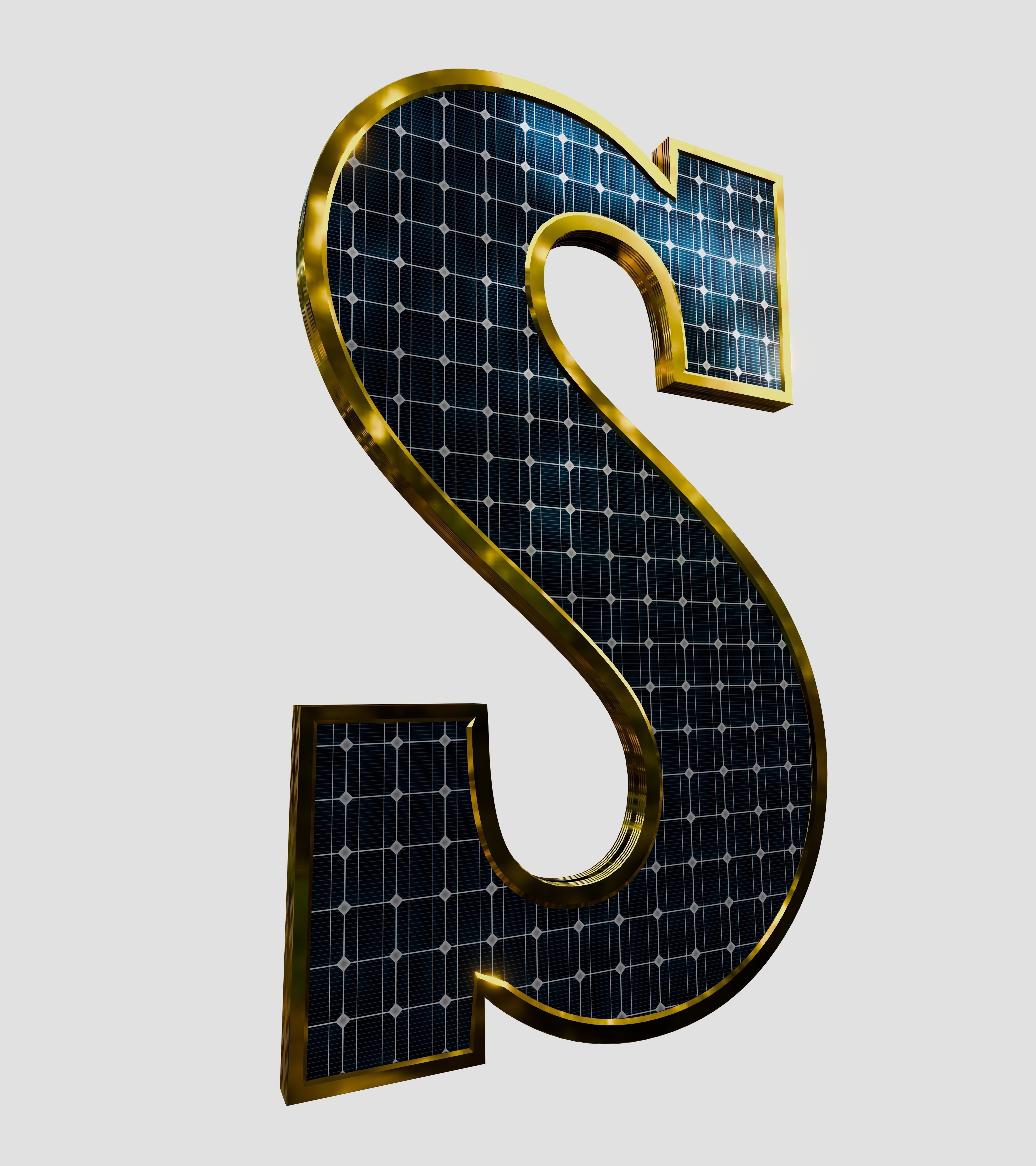 Solar Panel Letter - S 3D model_9