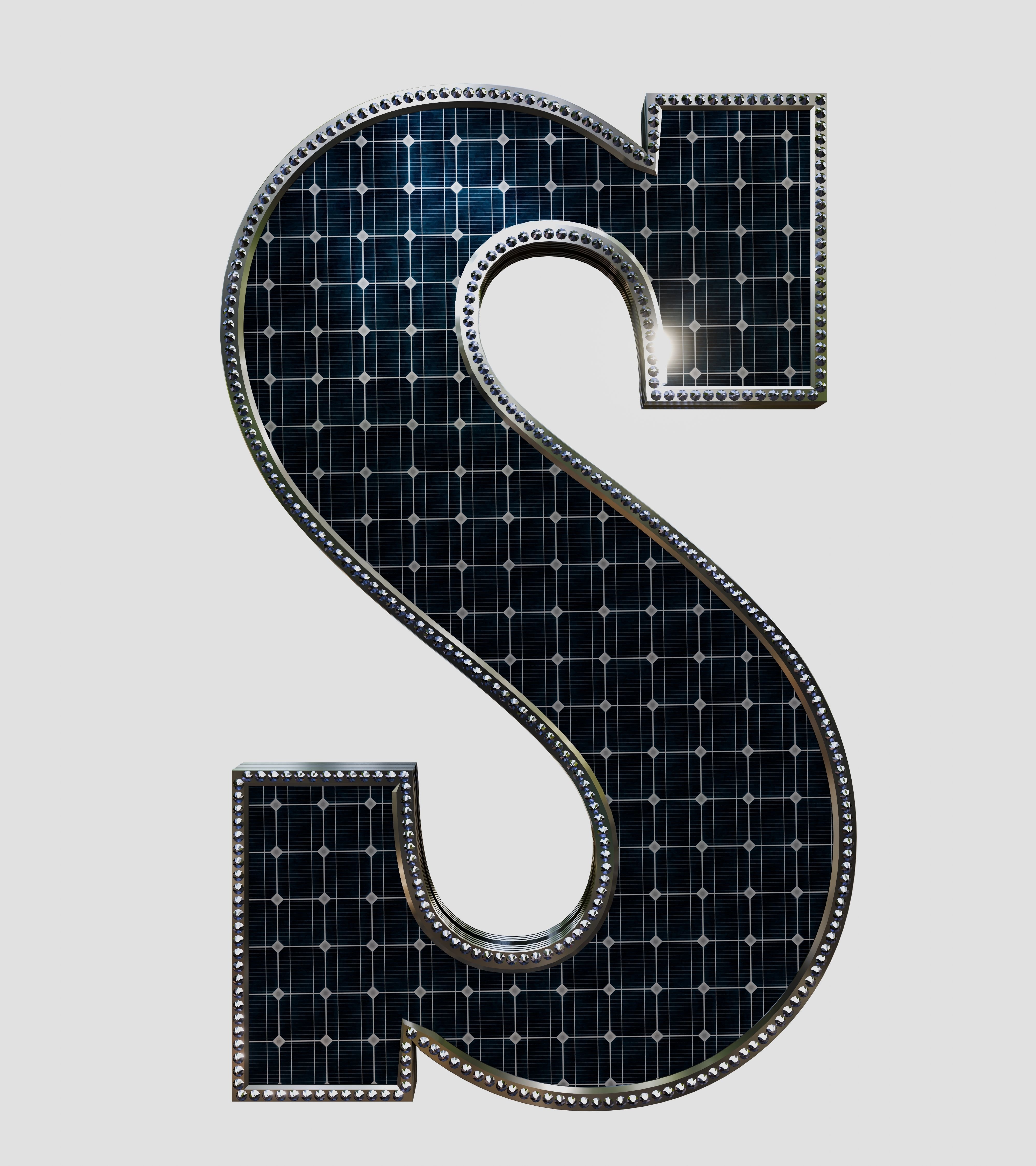 Solar Panel Letter - S 3D model_2