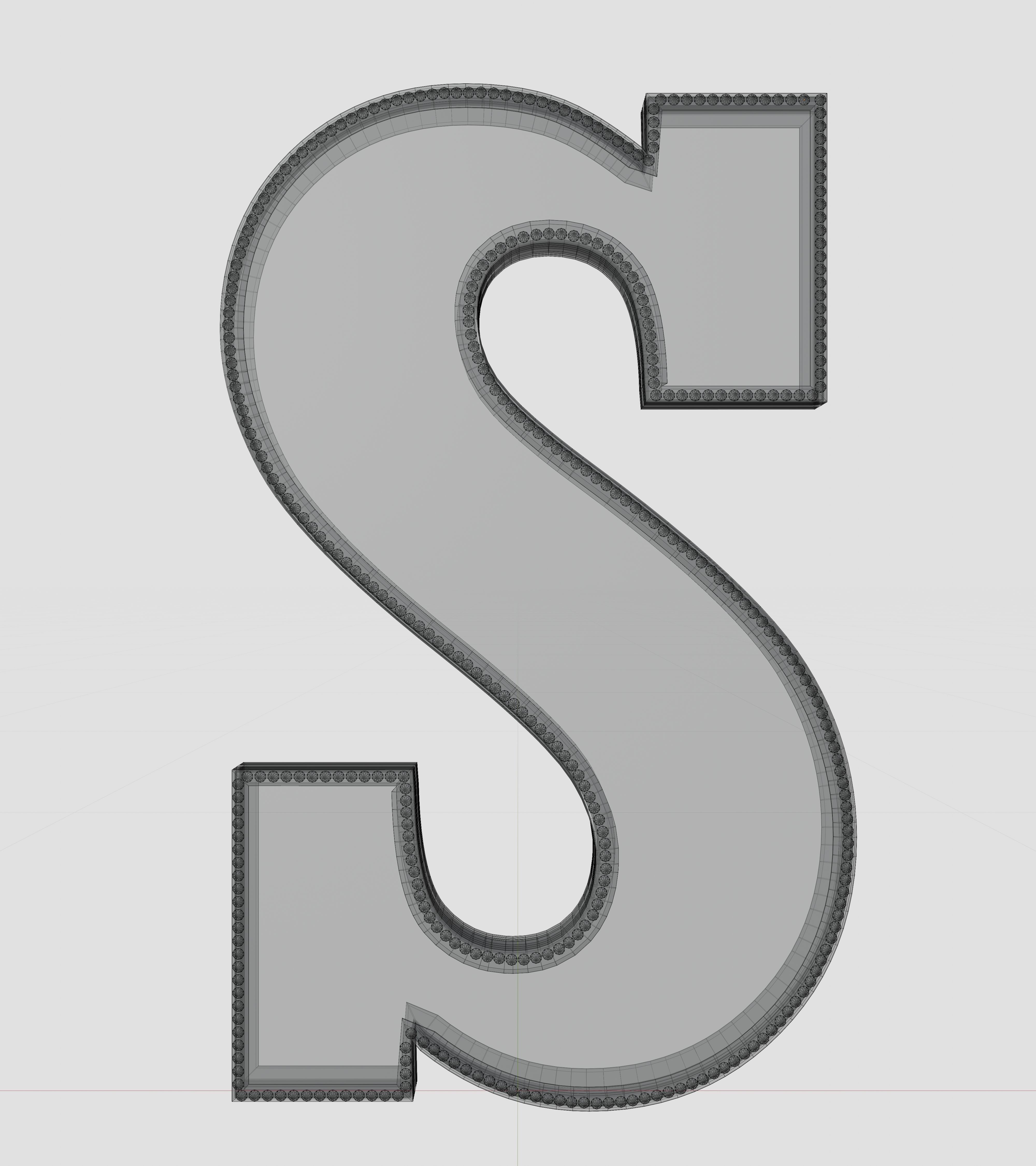 Solar Panel Letter - S 3D model_11