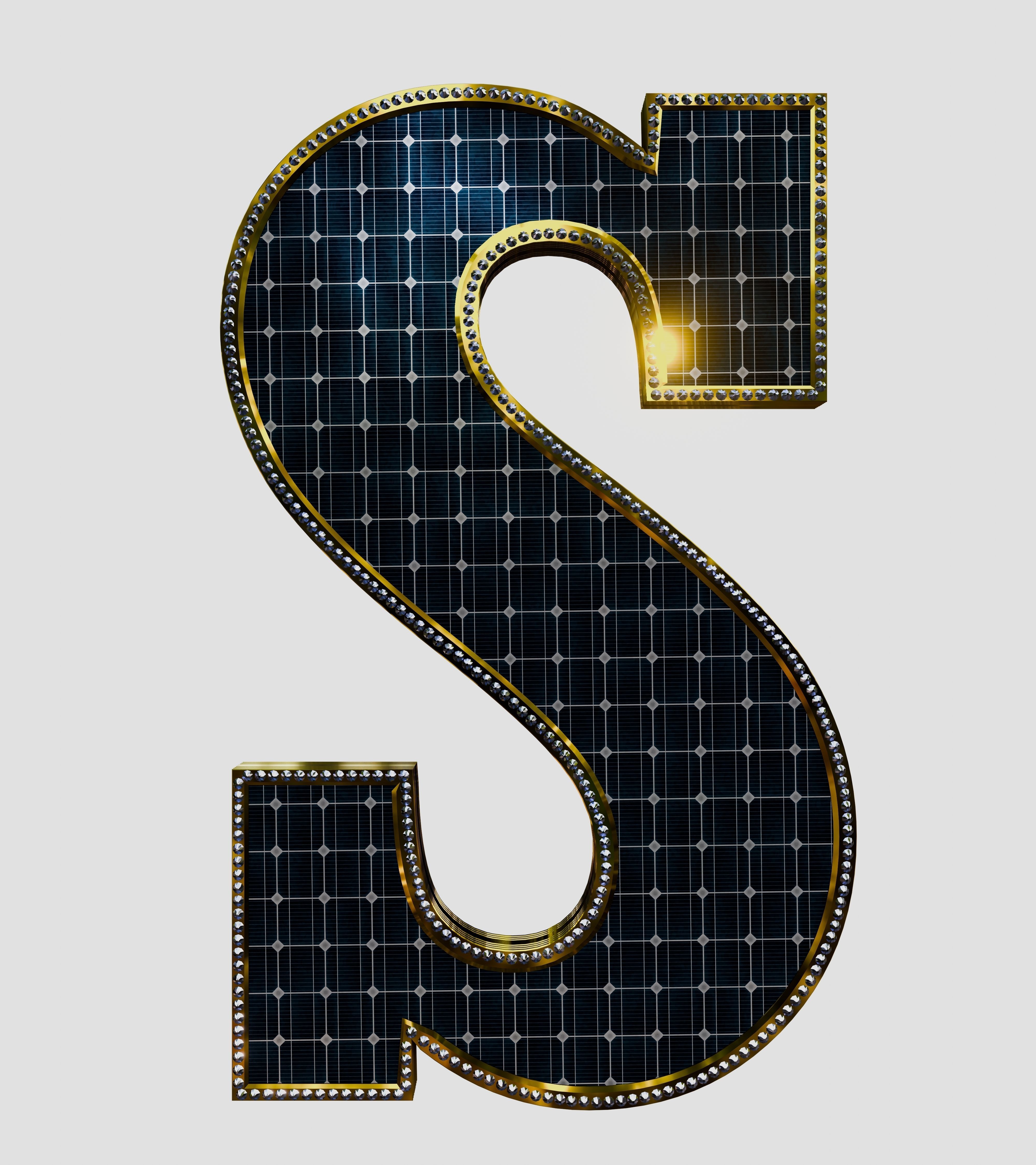 Solar Panel Letter - S 3D model_3