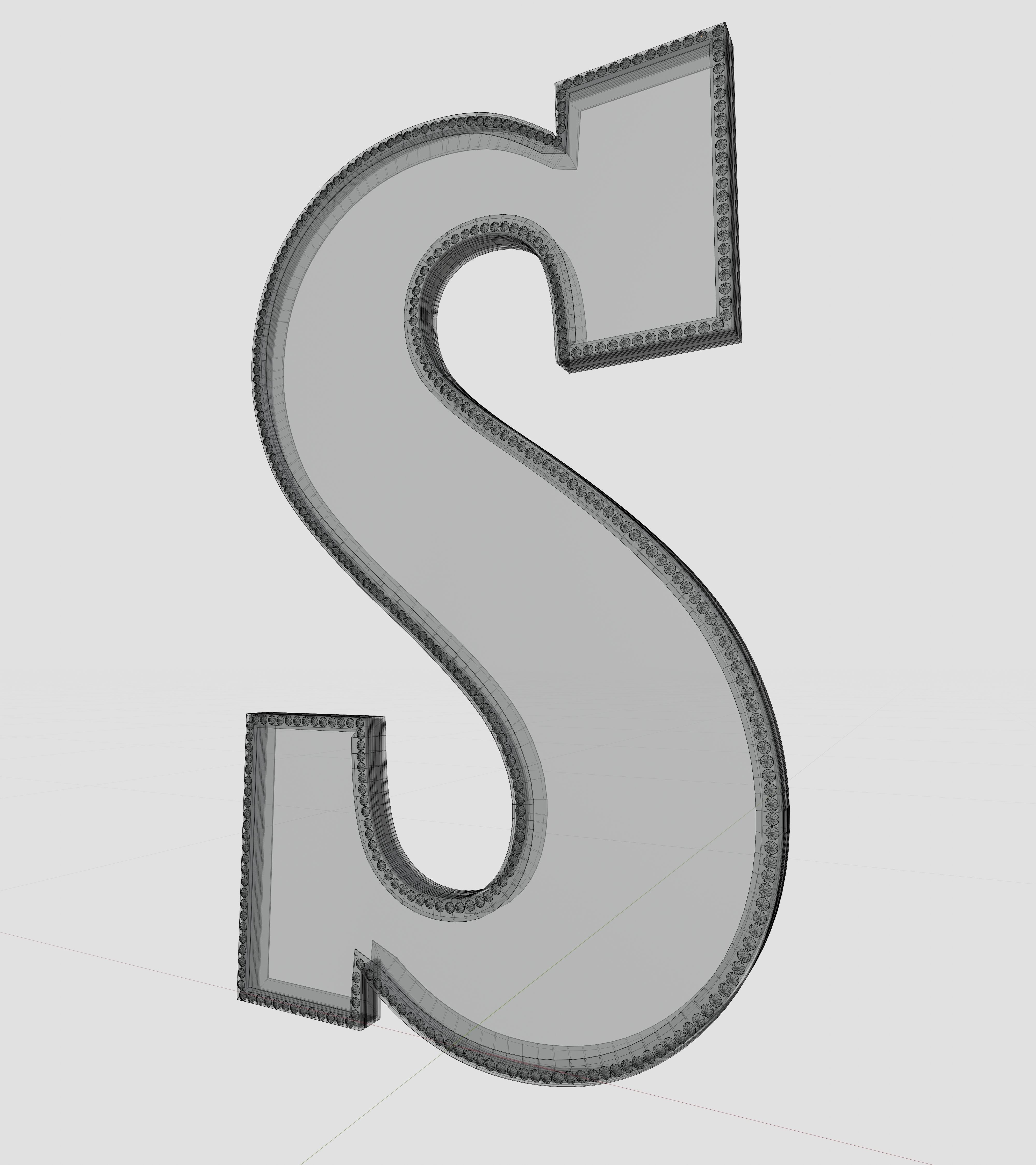 Solar Panel Letter - S 3D model_12