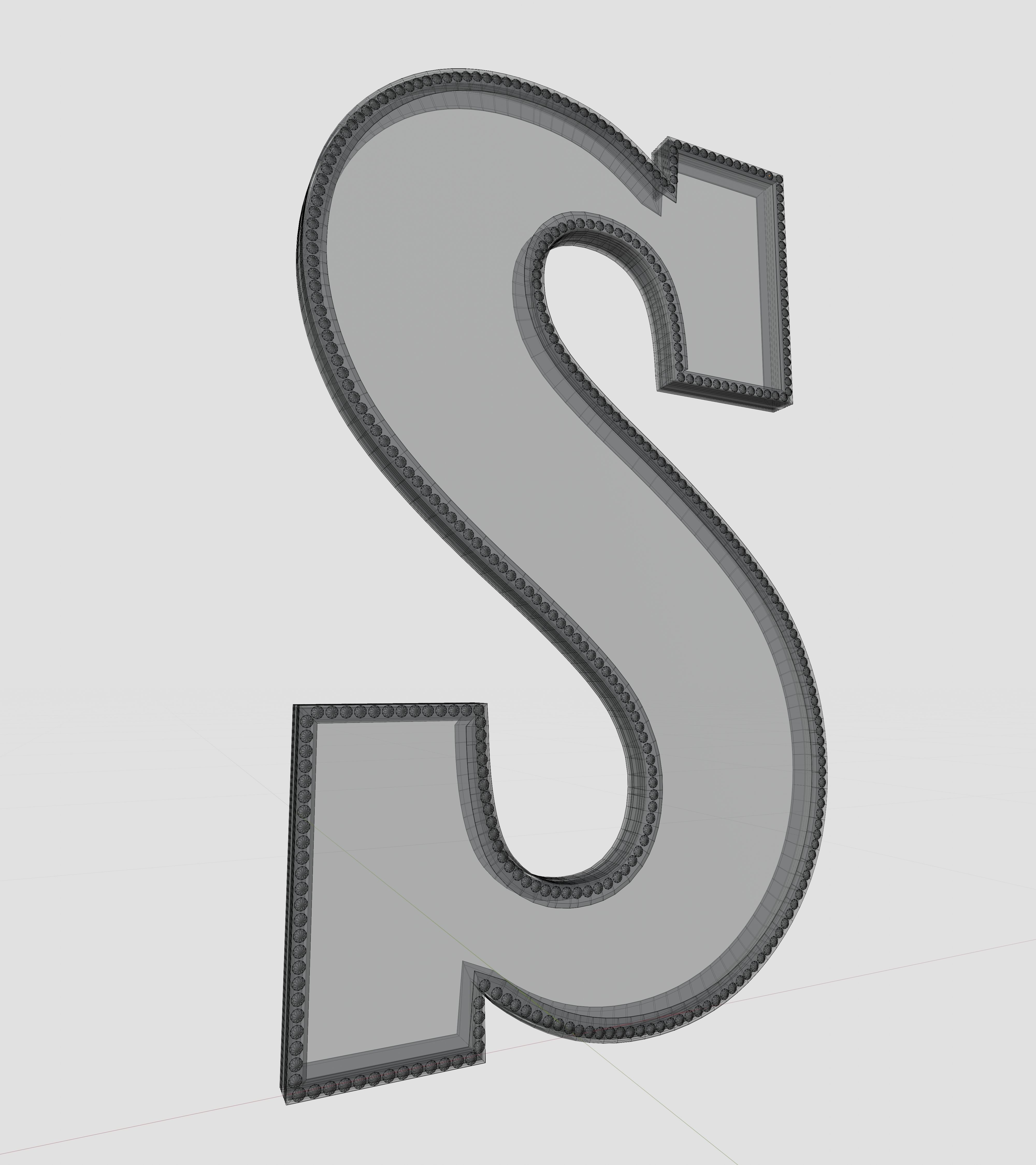 Solar Panel Letter - S 3D model_10