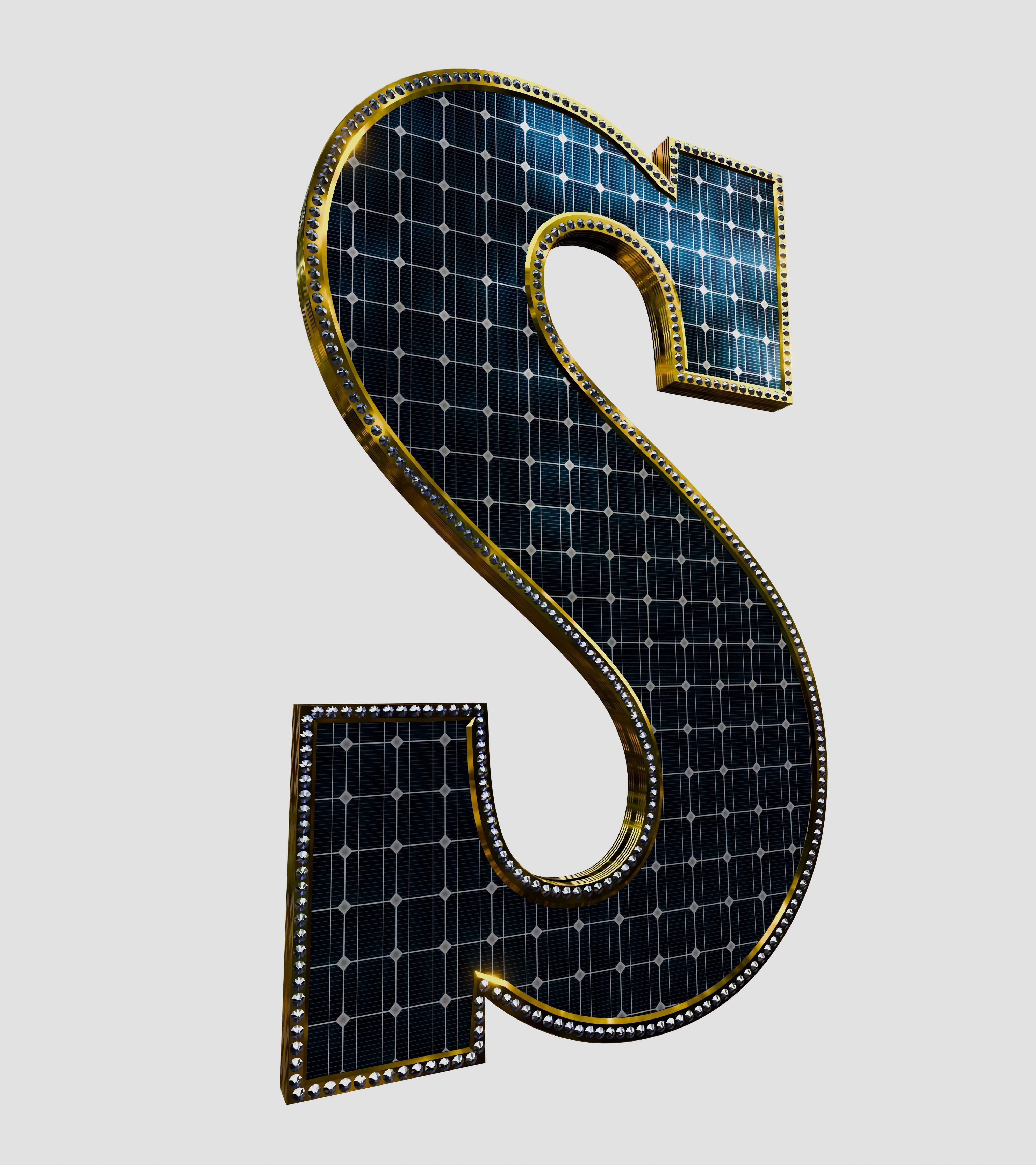 Solar Panel Letter - S 3D model_5