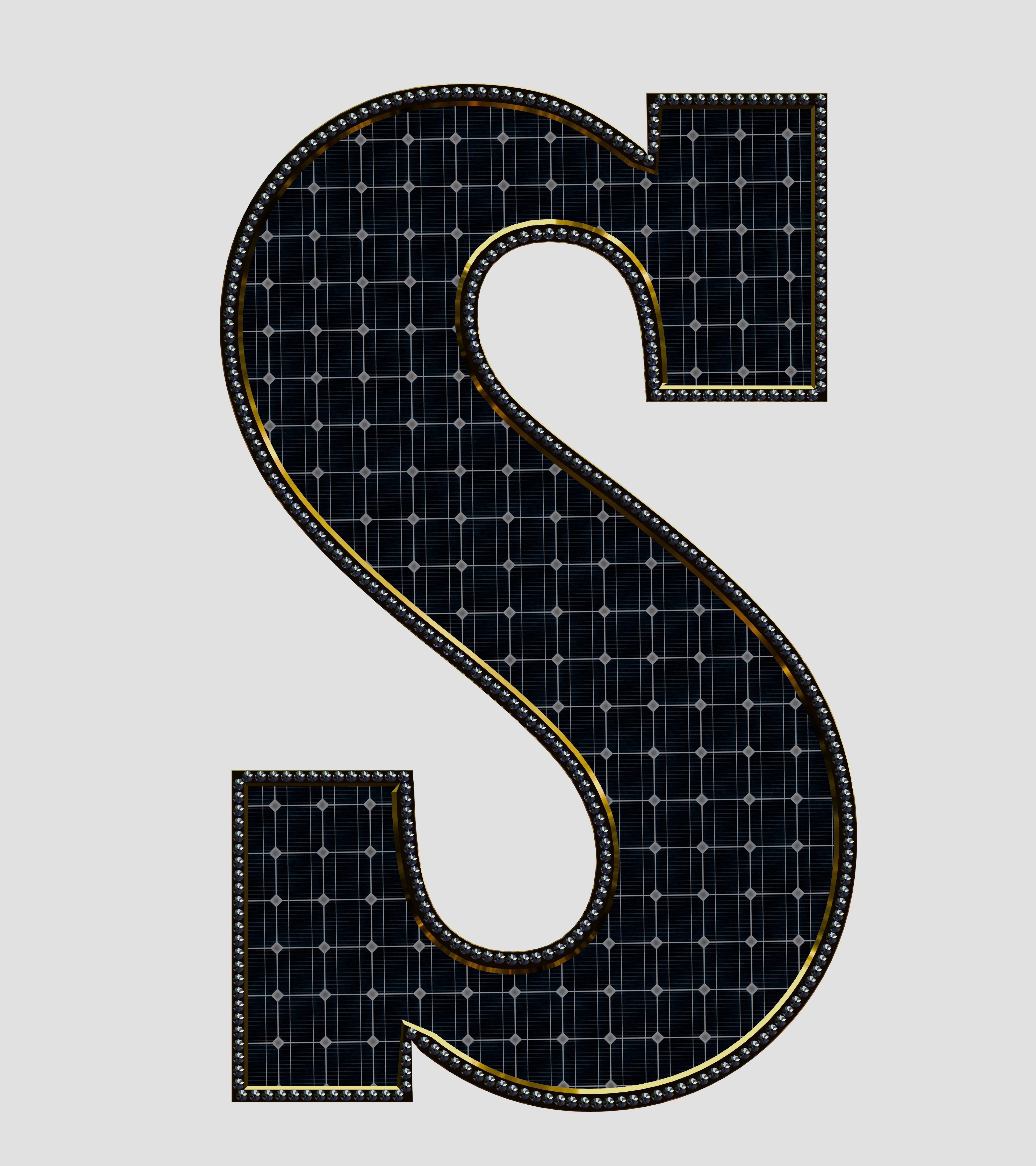 Solar Panel Letter - S 3D model_1