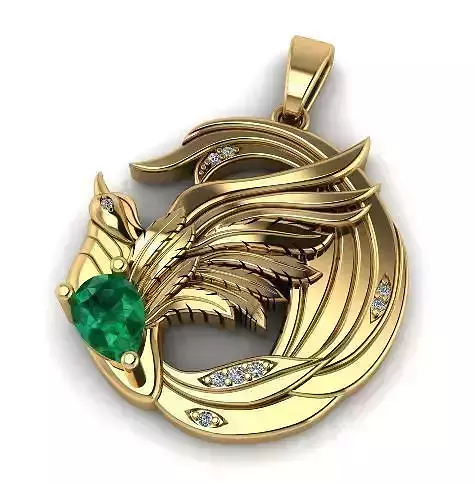 Phoenix bird pendant Model 5666