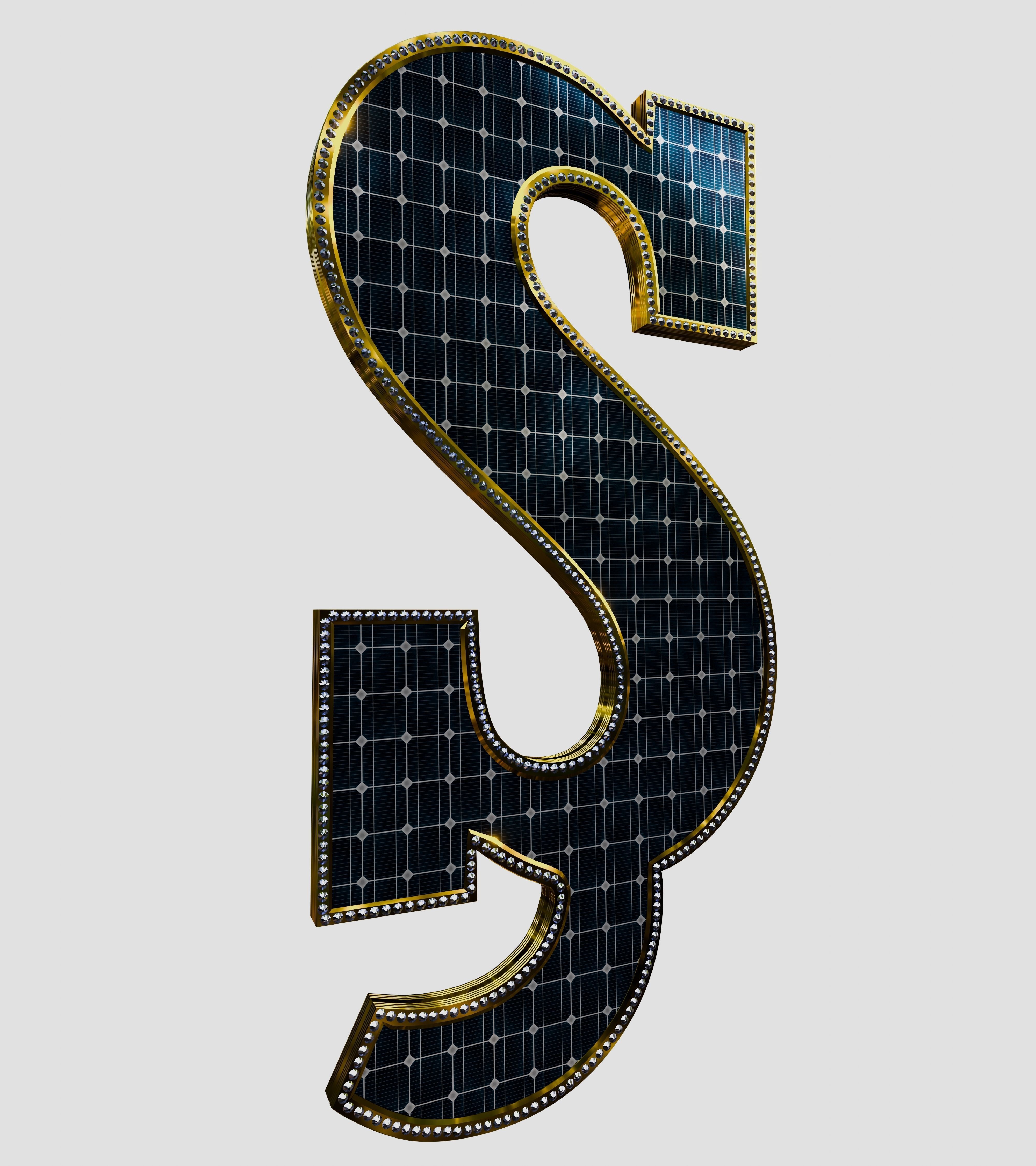 Solar Panel Letter - S 3D model_5