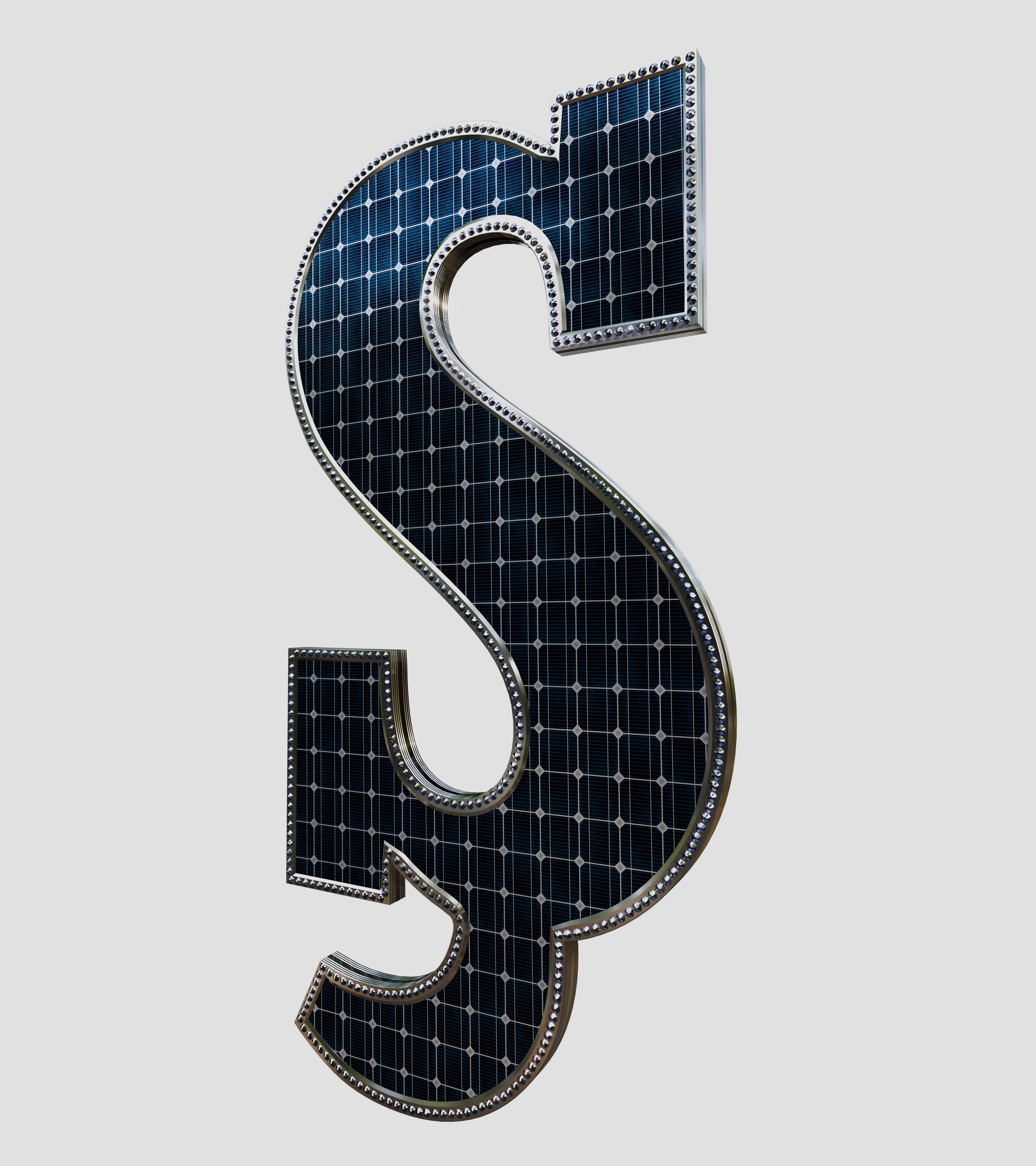 Solar Panel Letter - S 3D model_6