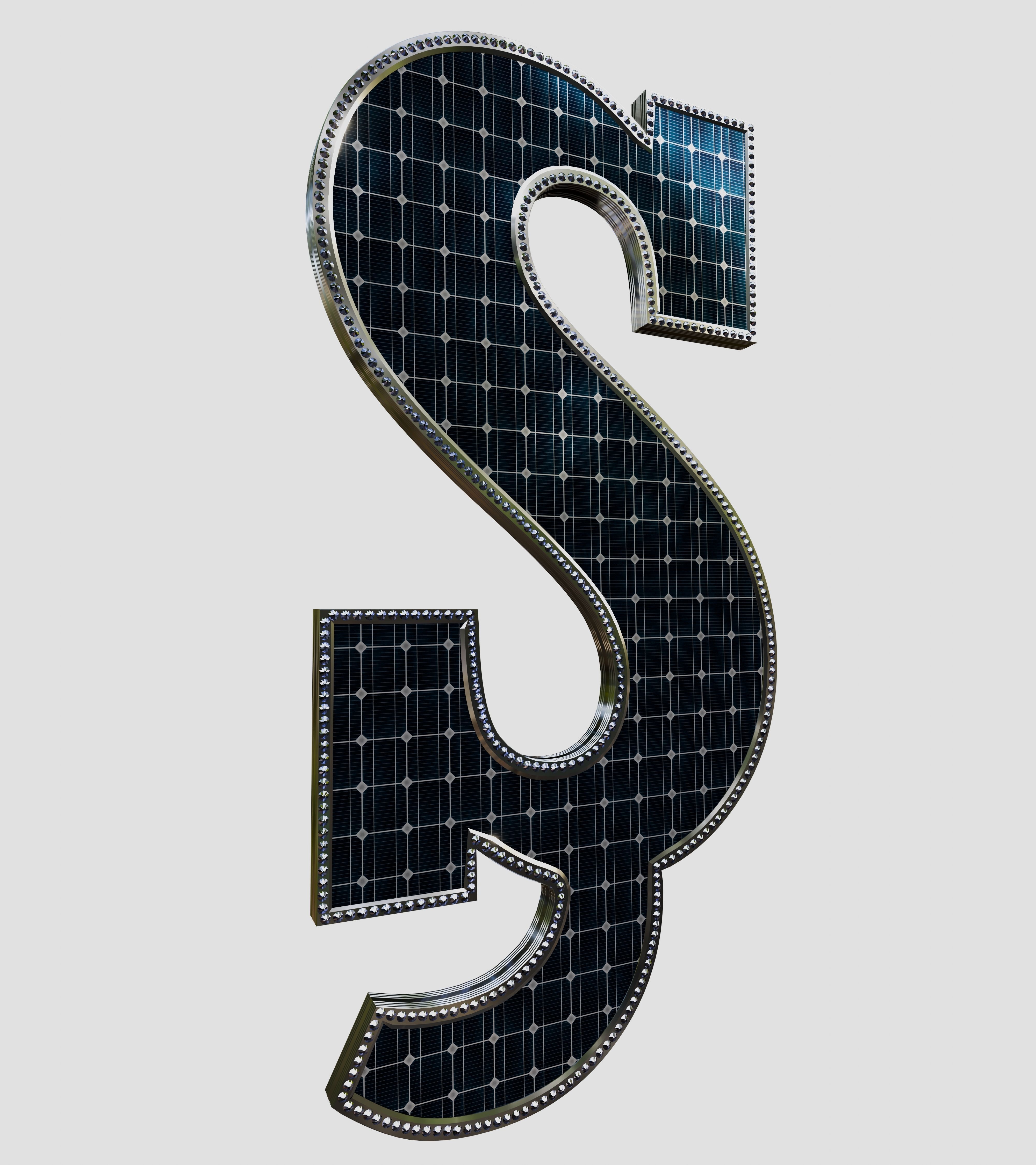 Solar Panel Letter - S 3D model_4