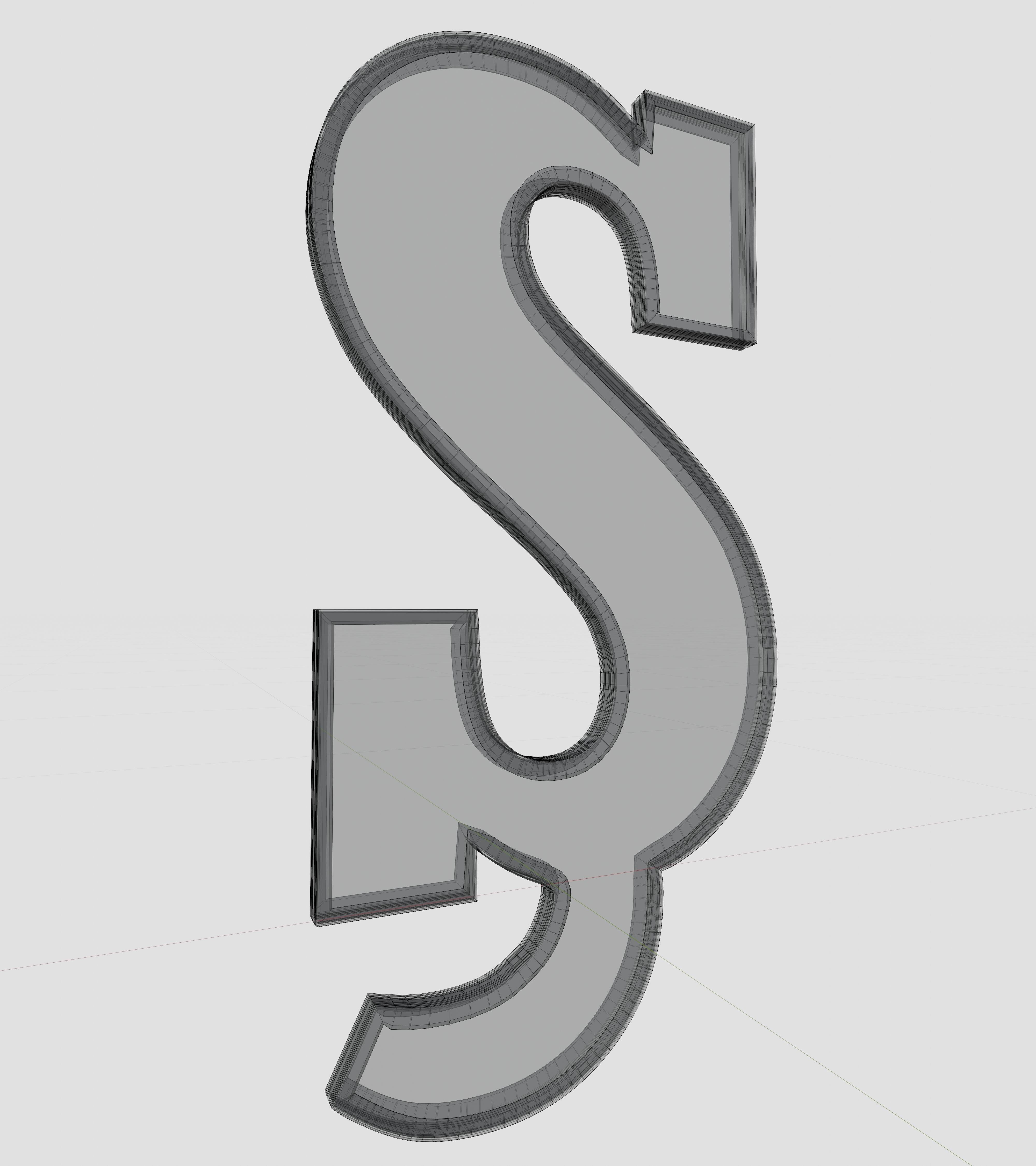 Solar Panel Letter - S 3D model_12