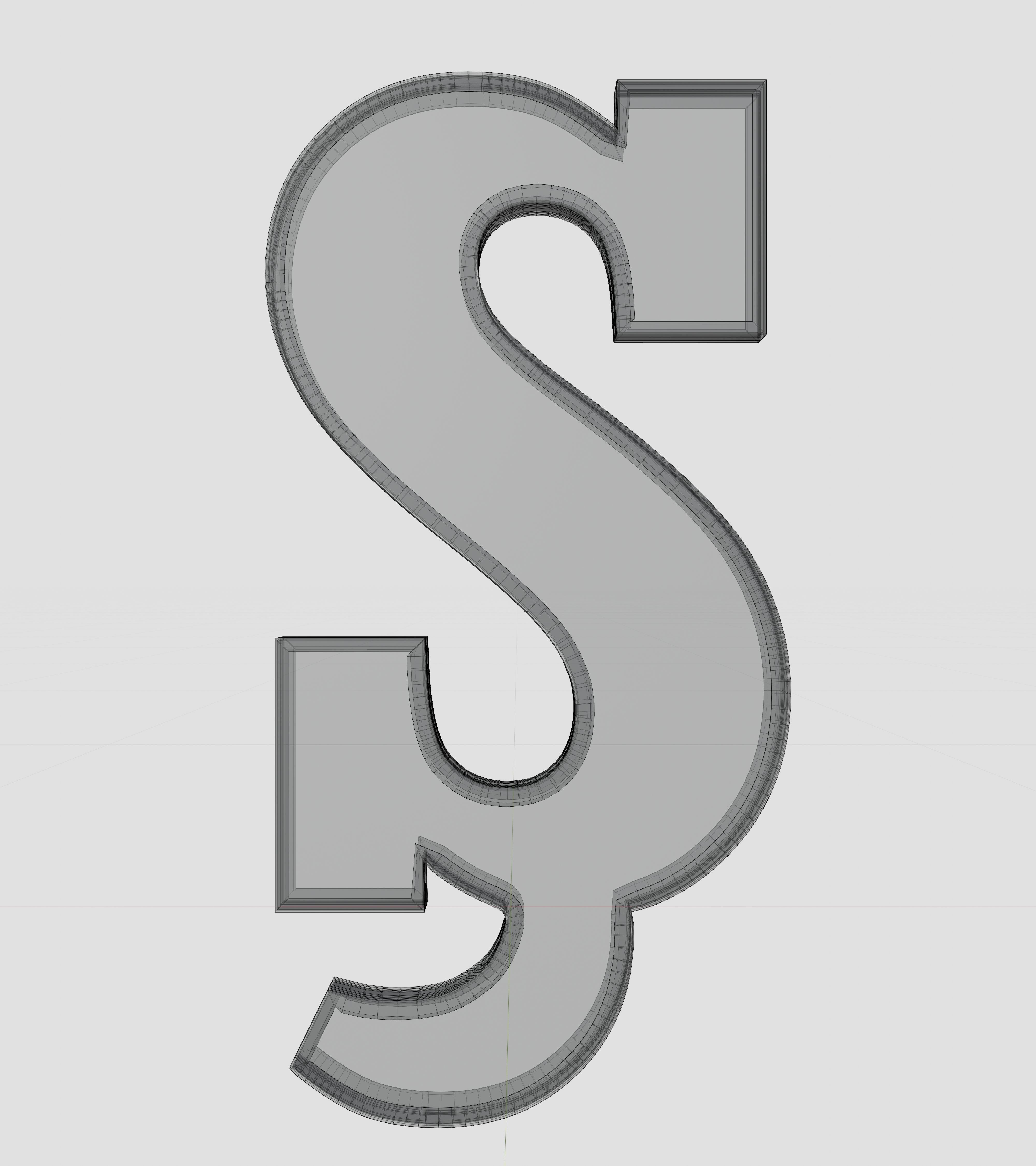 Solar Panel Letter - S 3D model_11