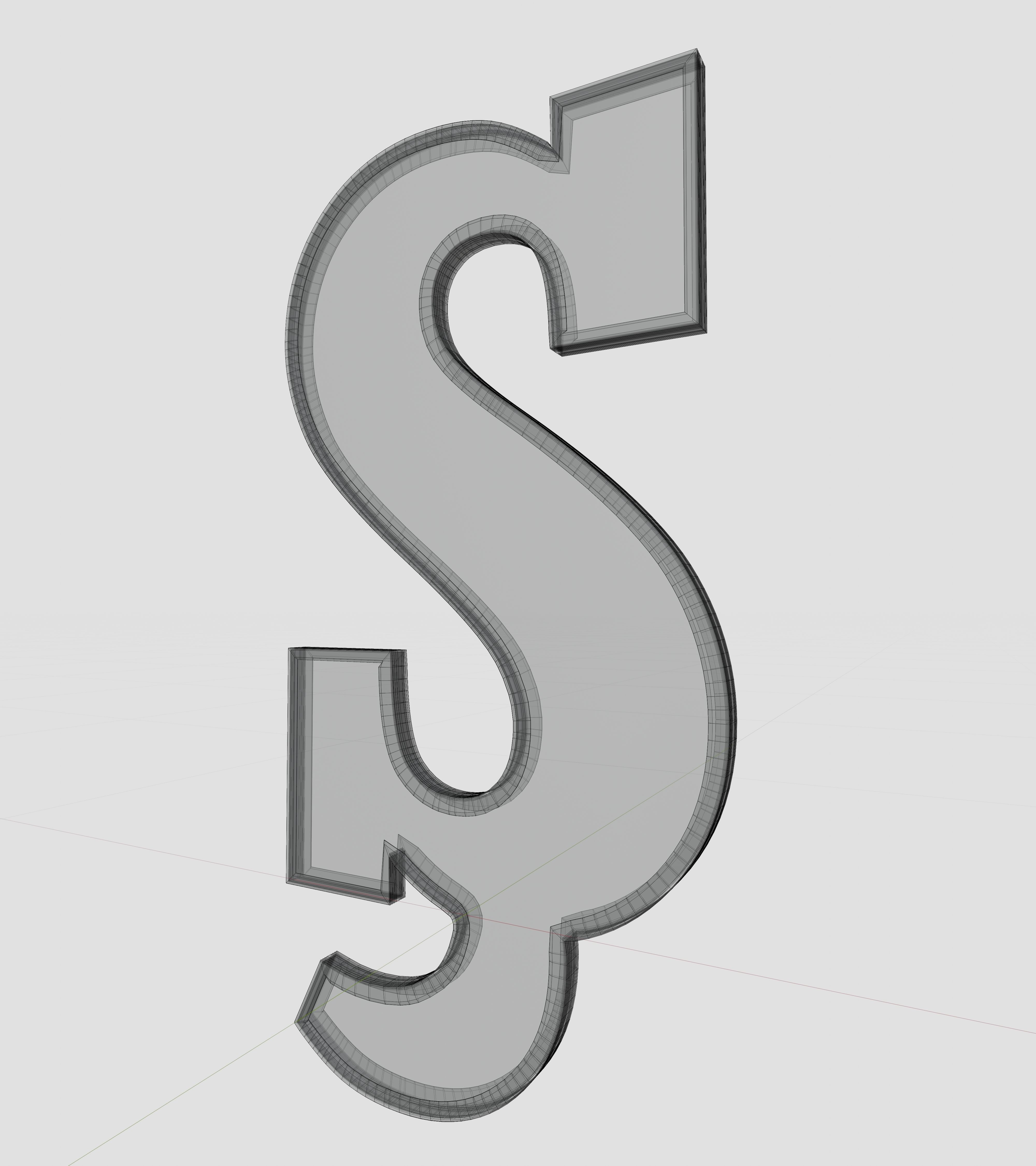 Solar Panel Letter - S 3D model_10