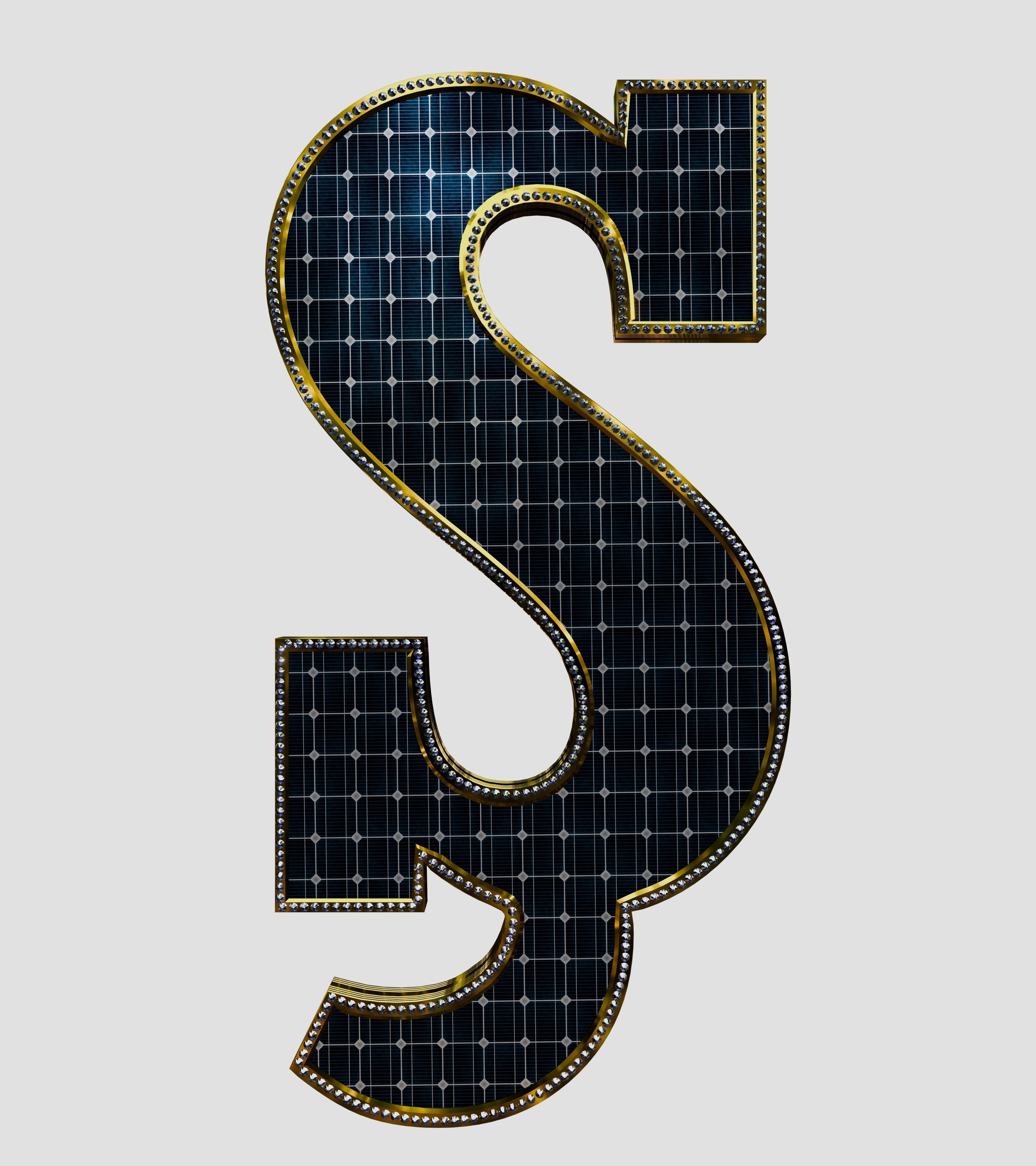 Solar Panel Letter - S 3D model_3