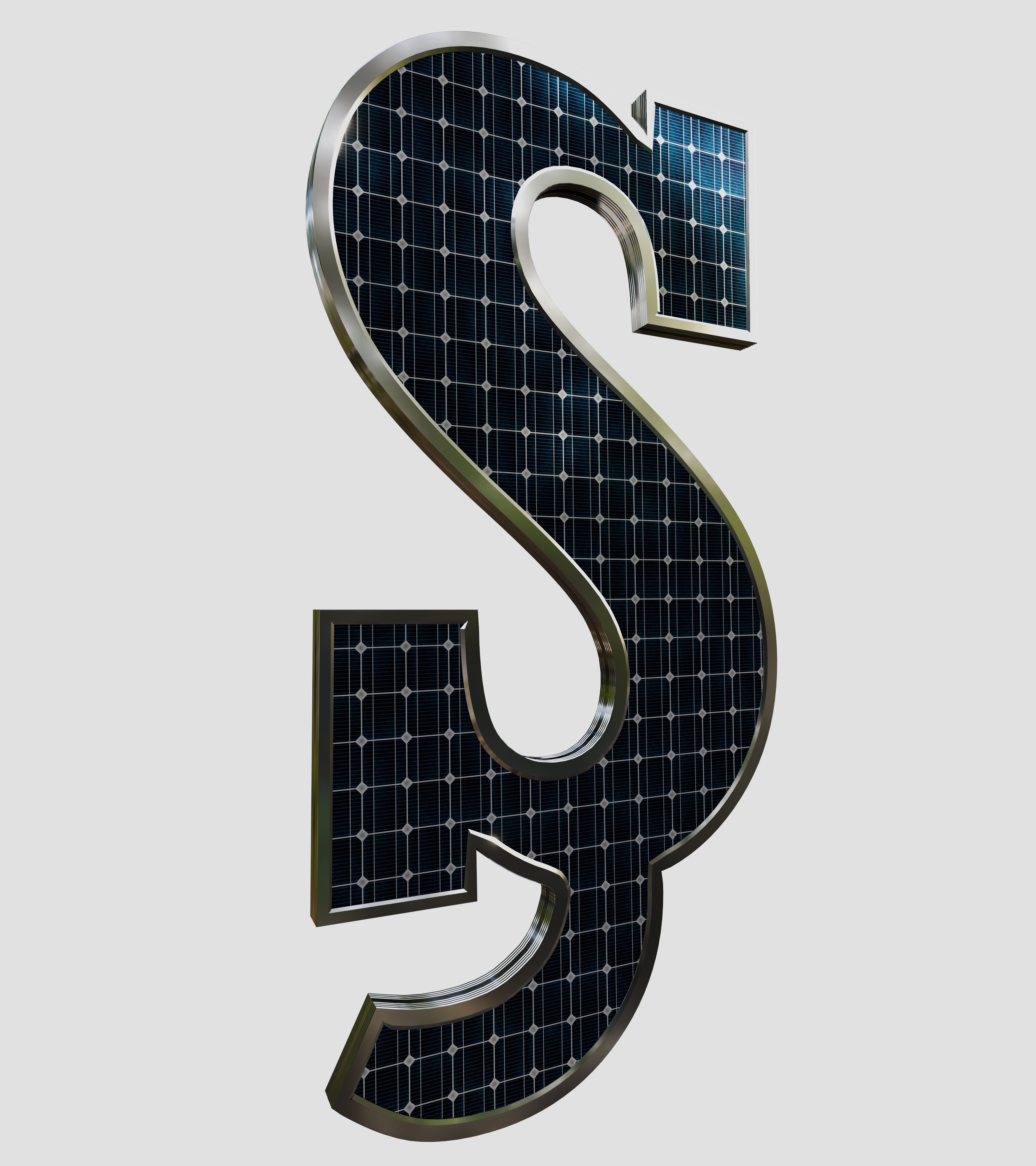 Solar Panel Letter - S 3D model_8