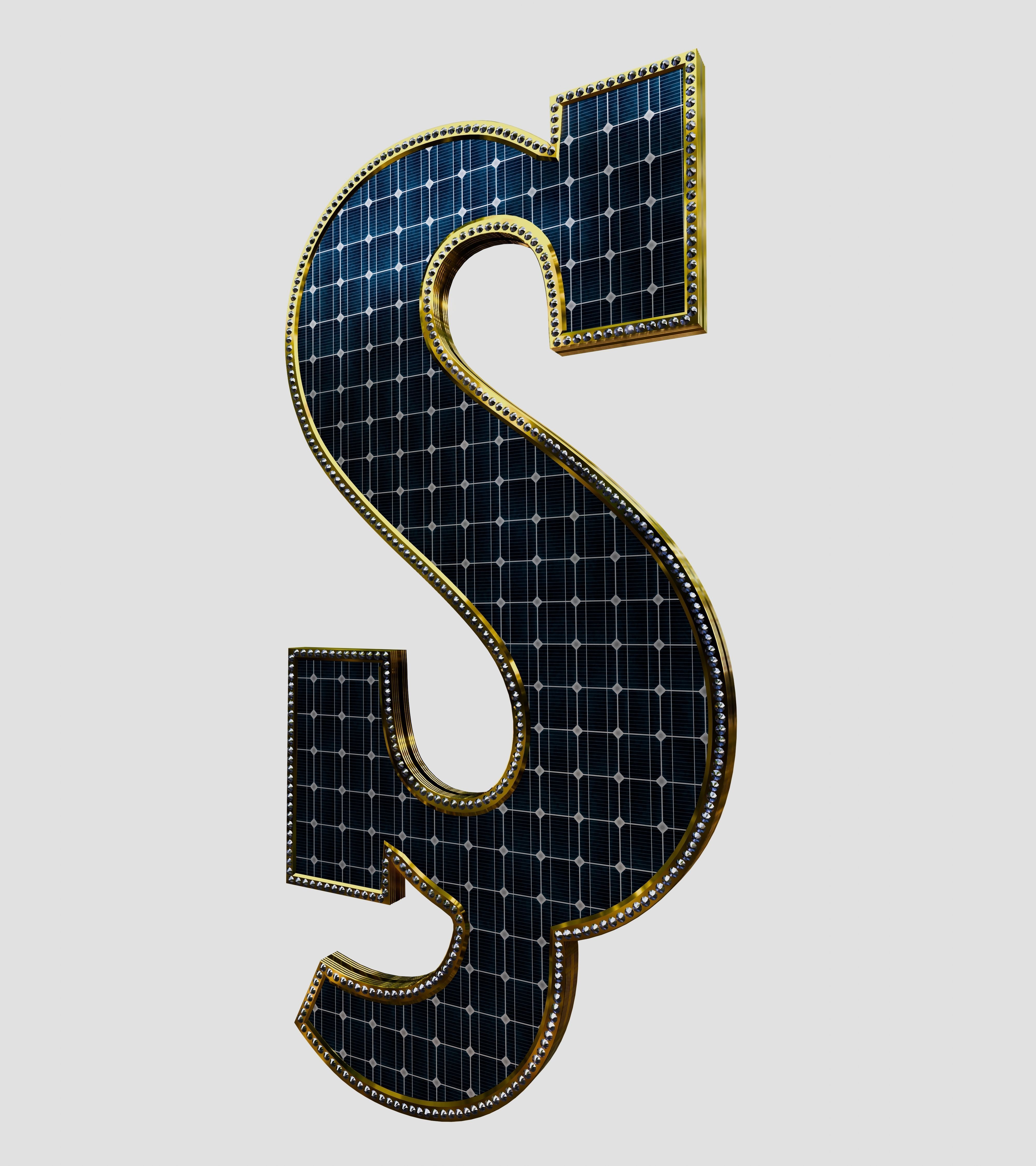 Solar Panel Letter - S 3D model_7