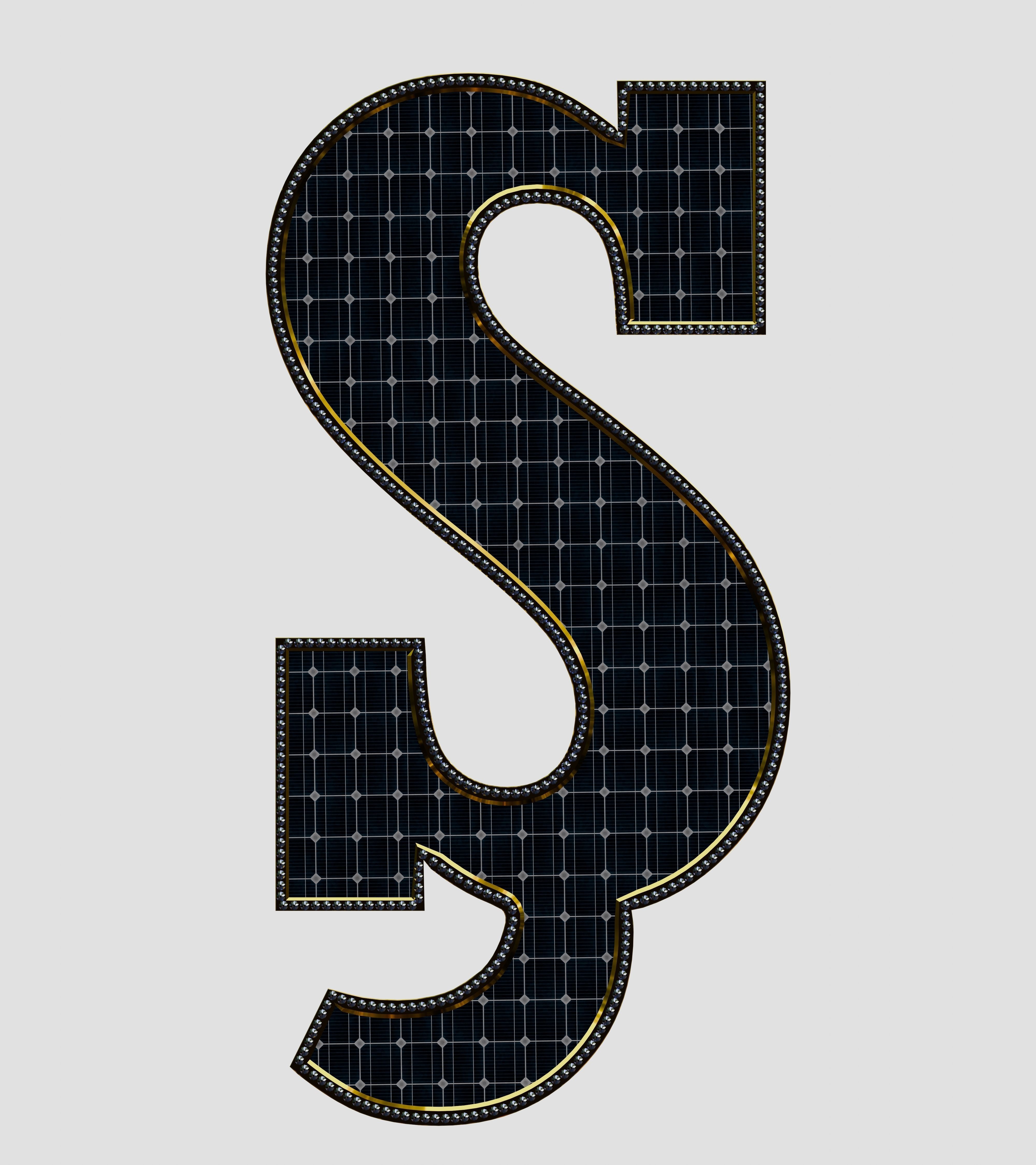 Solar Panel Letter - S 3D model_1