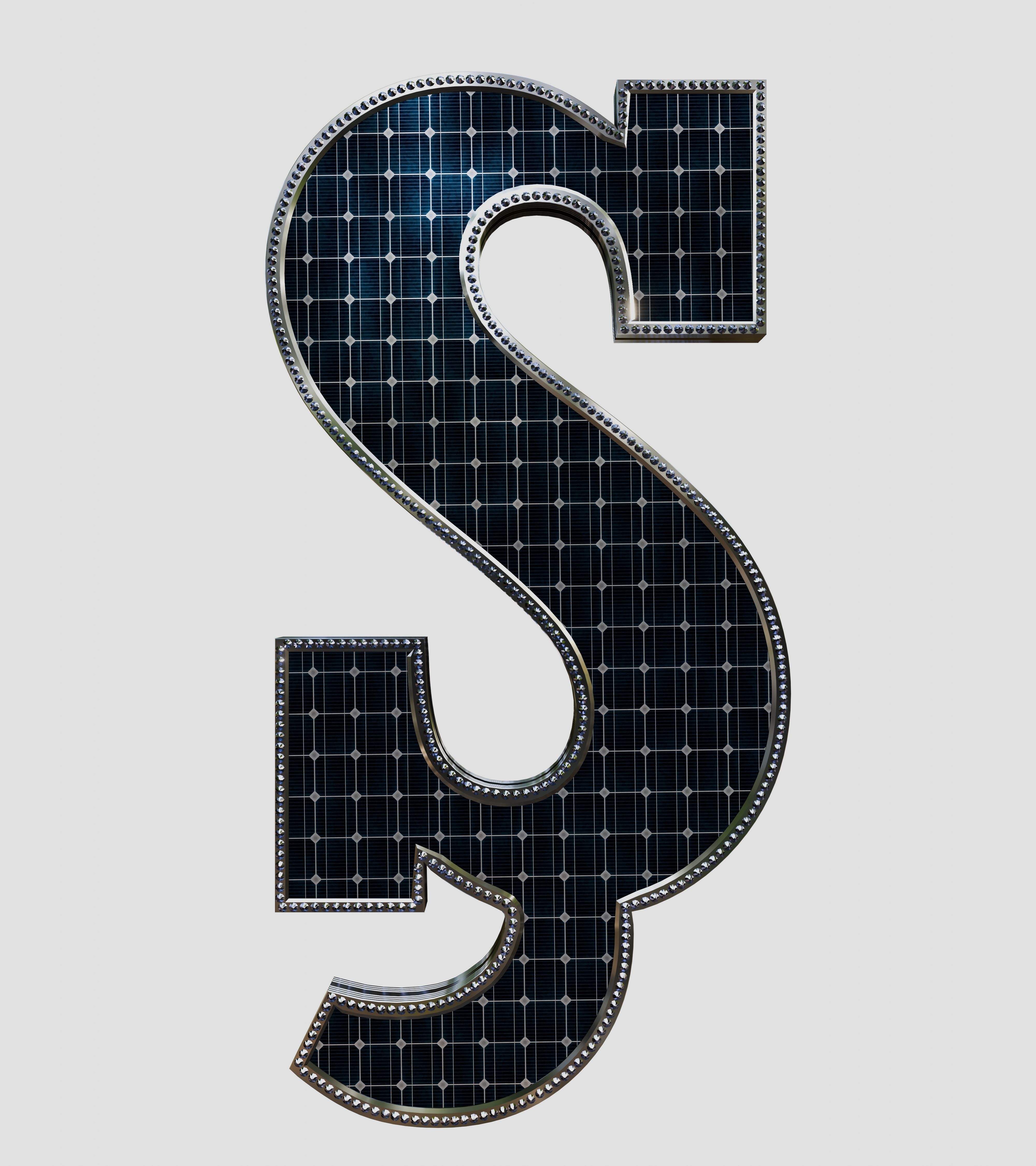 Solar Panel Letter - S 3D model_2