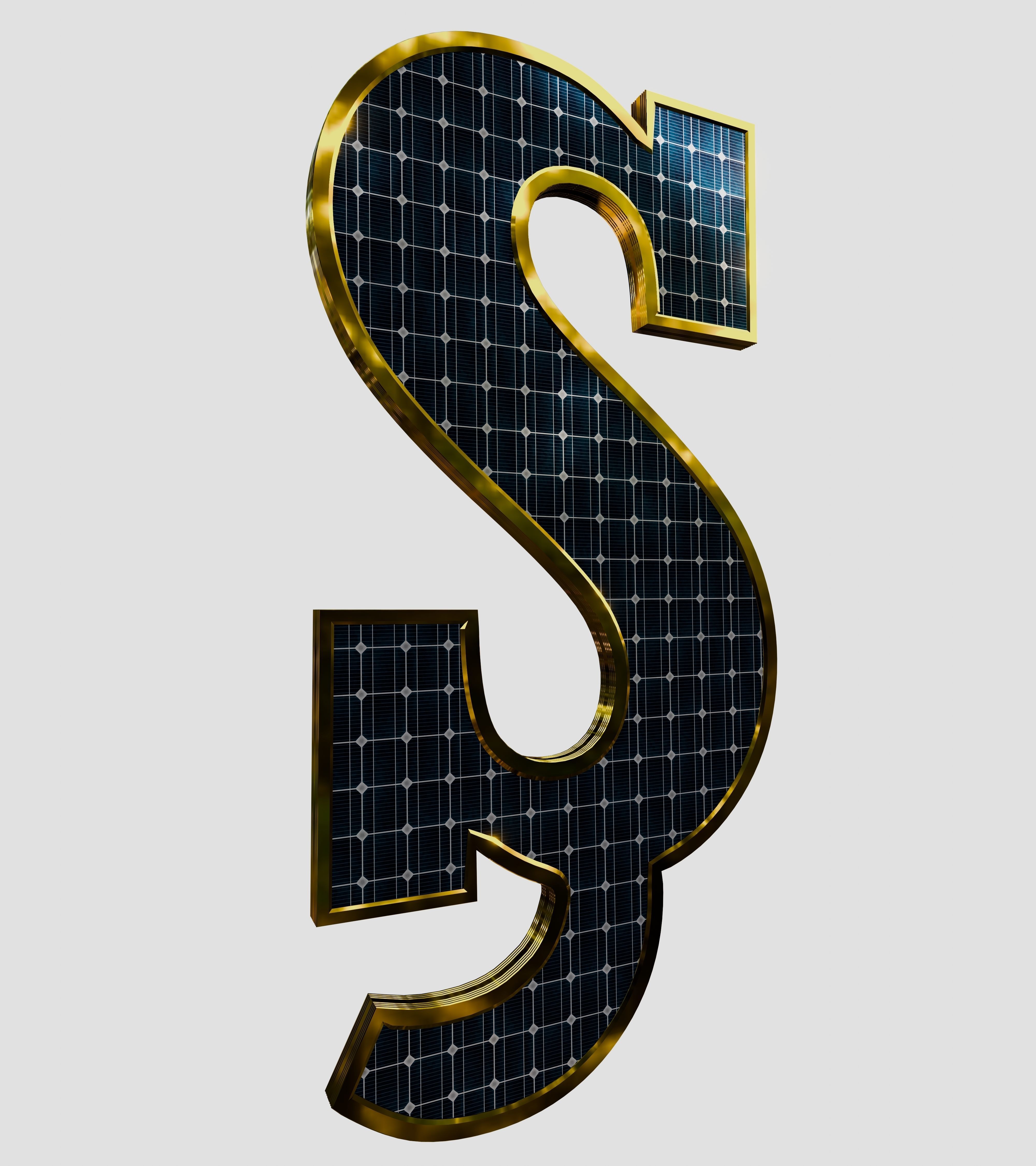 Solar Panel Letter - S 3D model_9