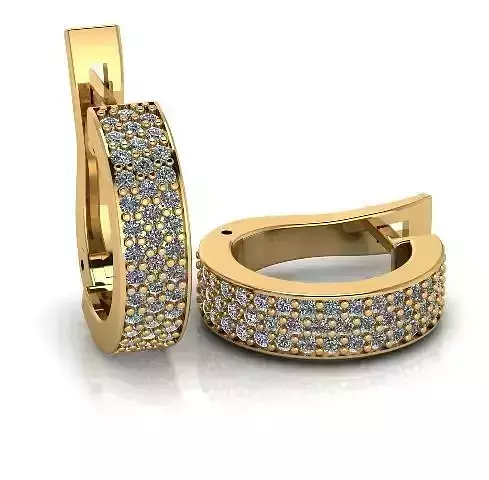 Designer womens hoop earrings with stones Model 5644