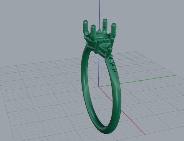 Solitaire ring Model 5734 3D print model_3