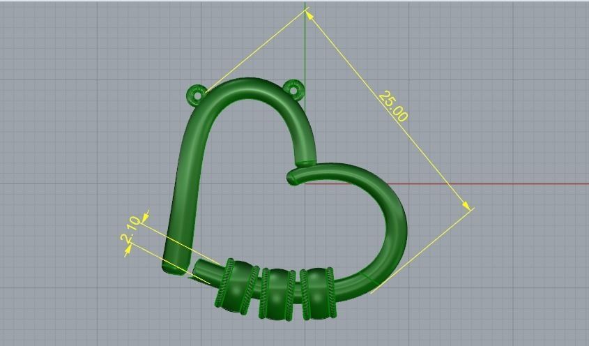 Heart Pendant Model 5733 3D print model_6