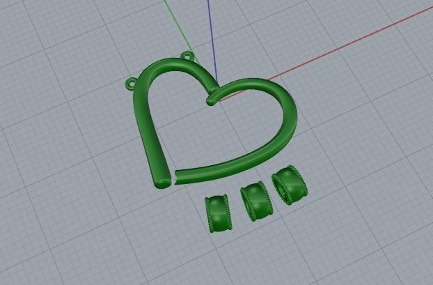 Heart Pendant Model 5733 3D print model_2