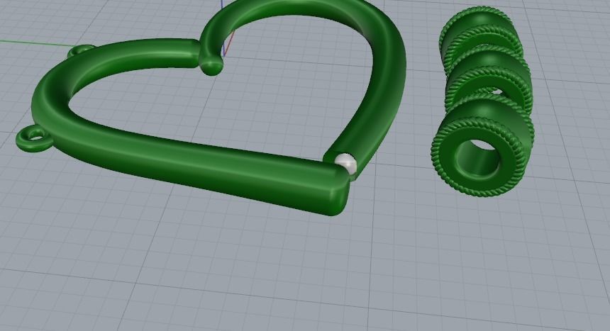 Heart Pendant Model 5733 3D print model_4