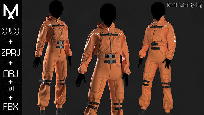 Female Outfit Marvelous designer Clo3d OBJ mtl FBX ZPRJ 3D model