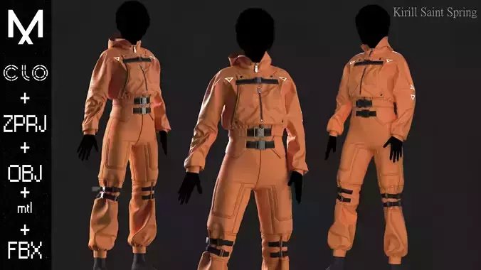 Female Outfit Marvelous designer Clo3d OBJ mtl FBX ZPRJ