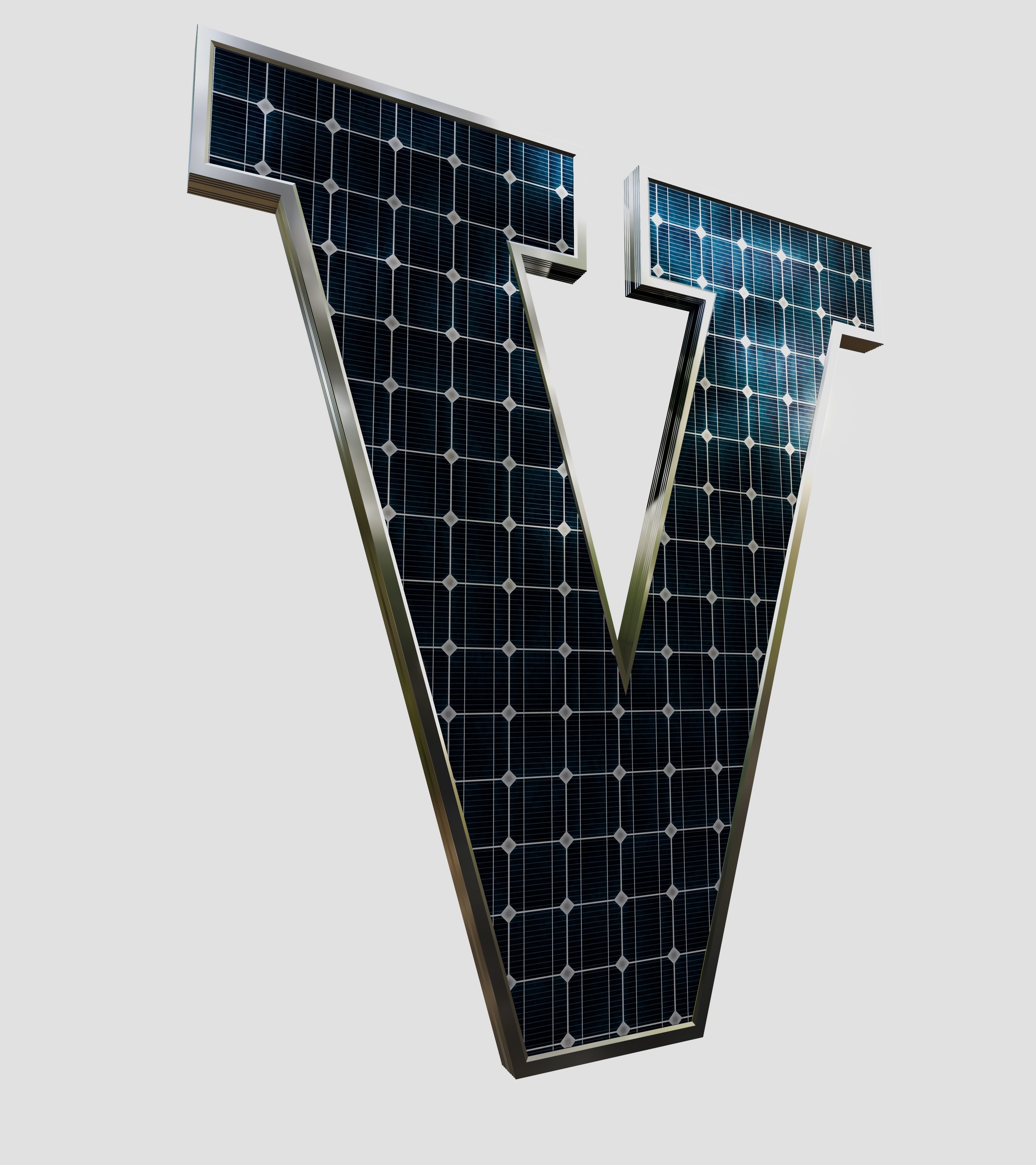 Solar Panel Letter - V 3D model_8