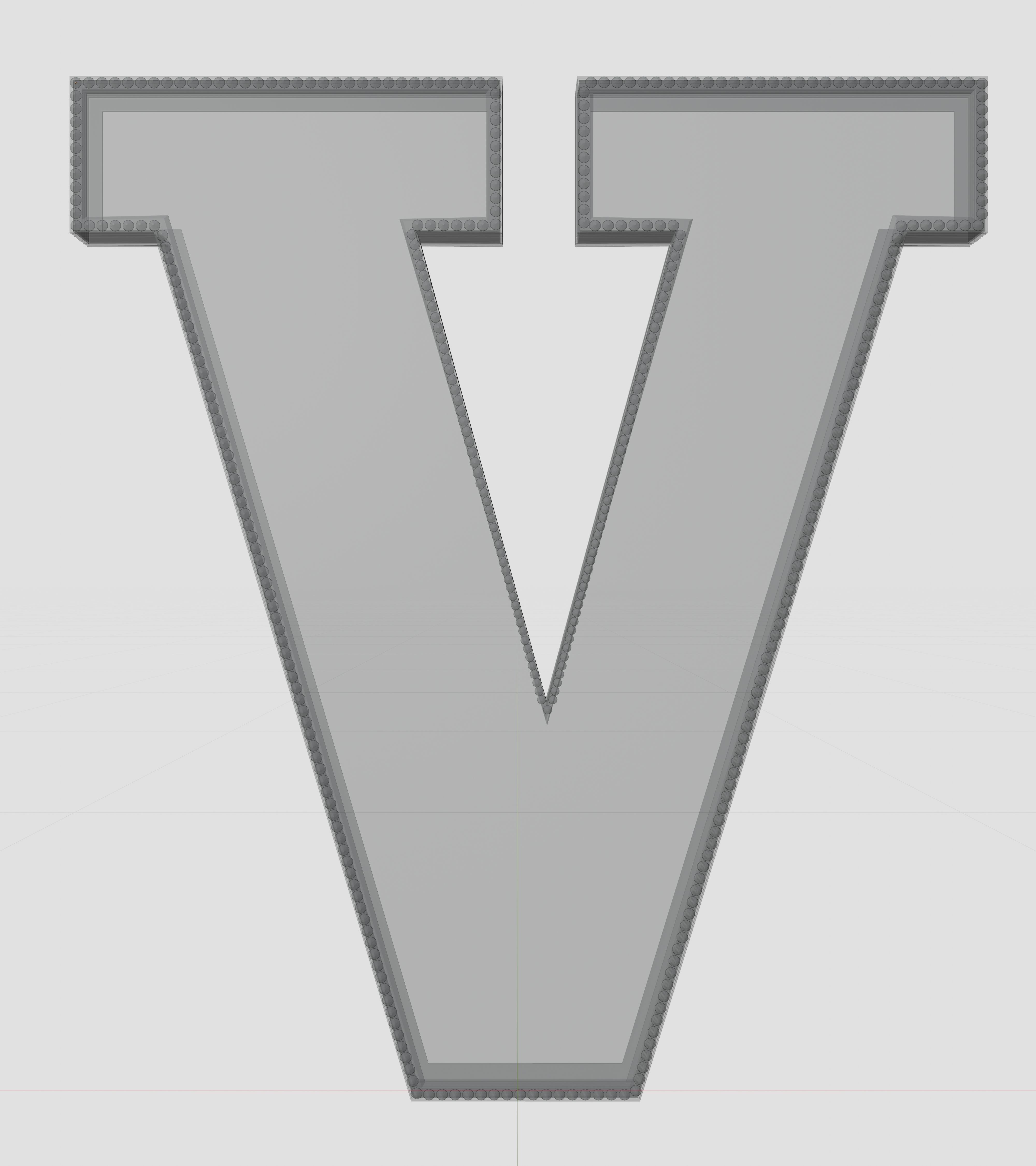 Solar Panel Letter - V 3D model_10