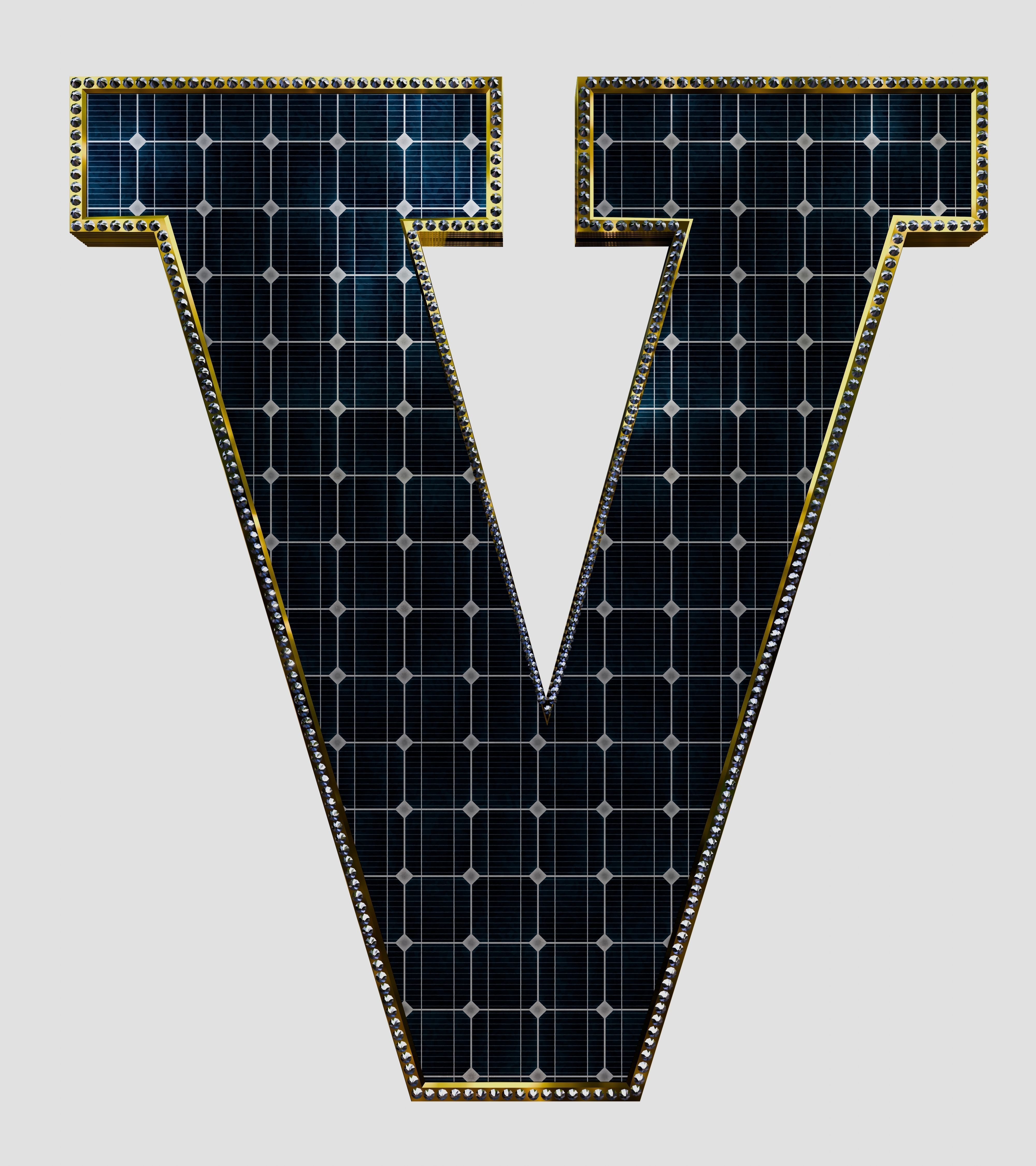 Solar Panel Letter - V 3D model_3