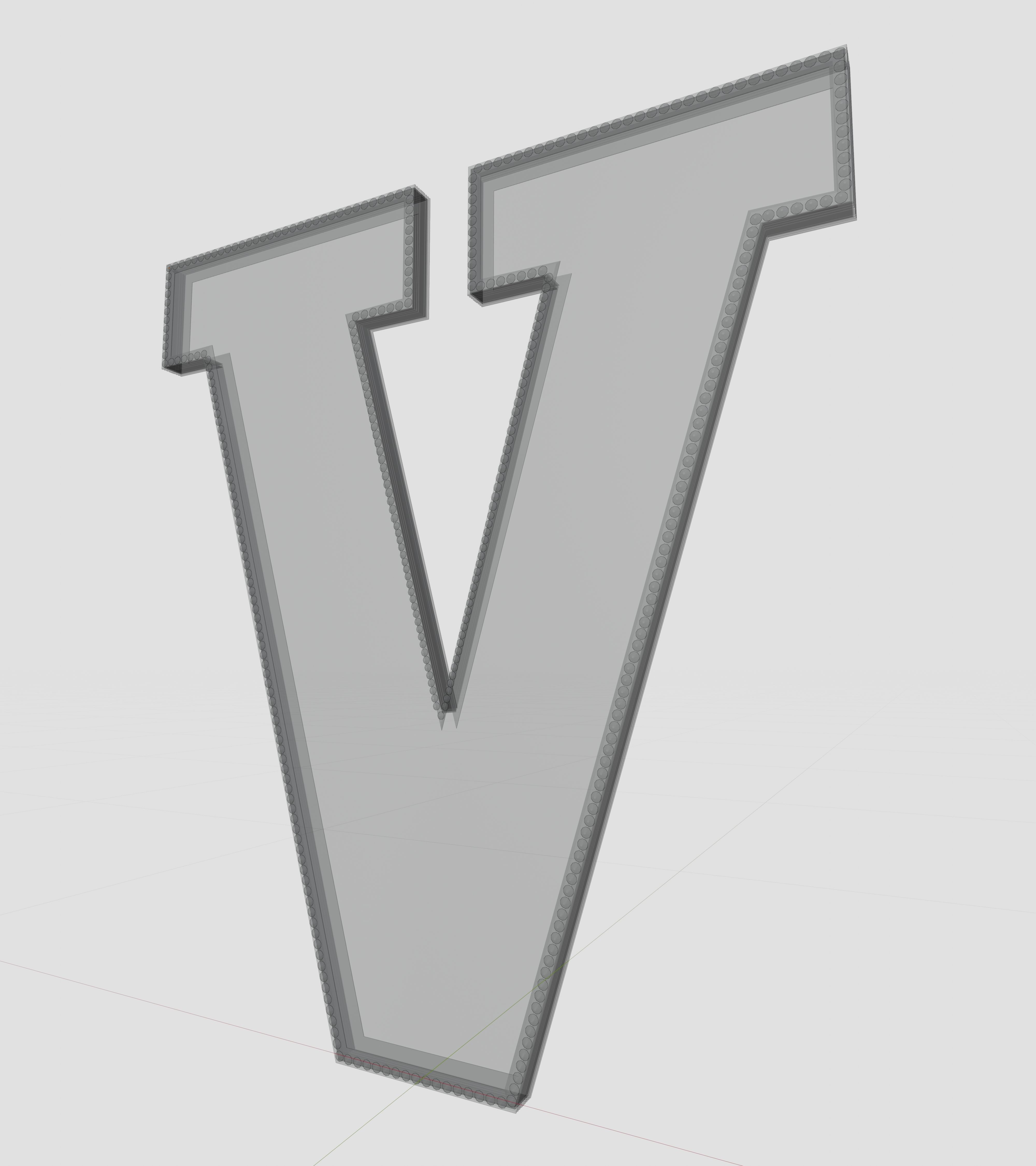 Solar Panel Letter - V 3D model_12