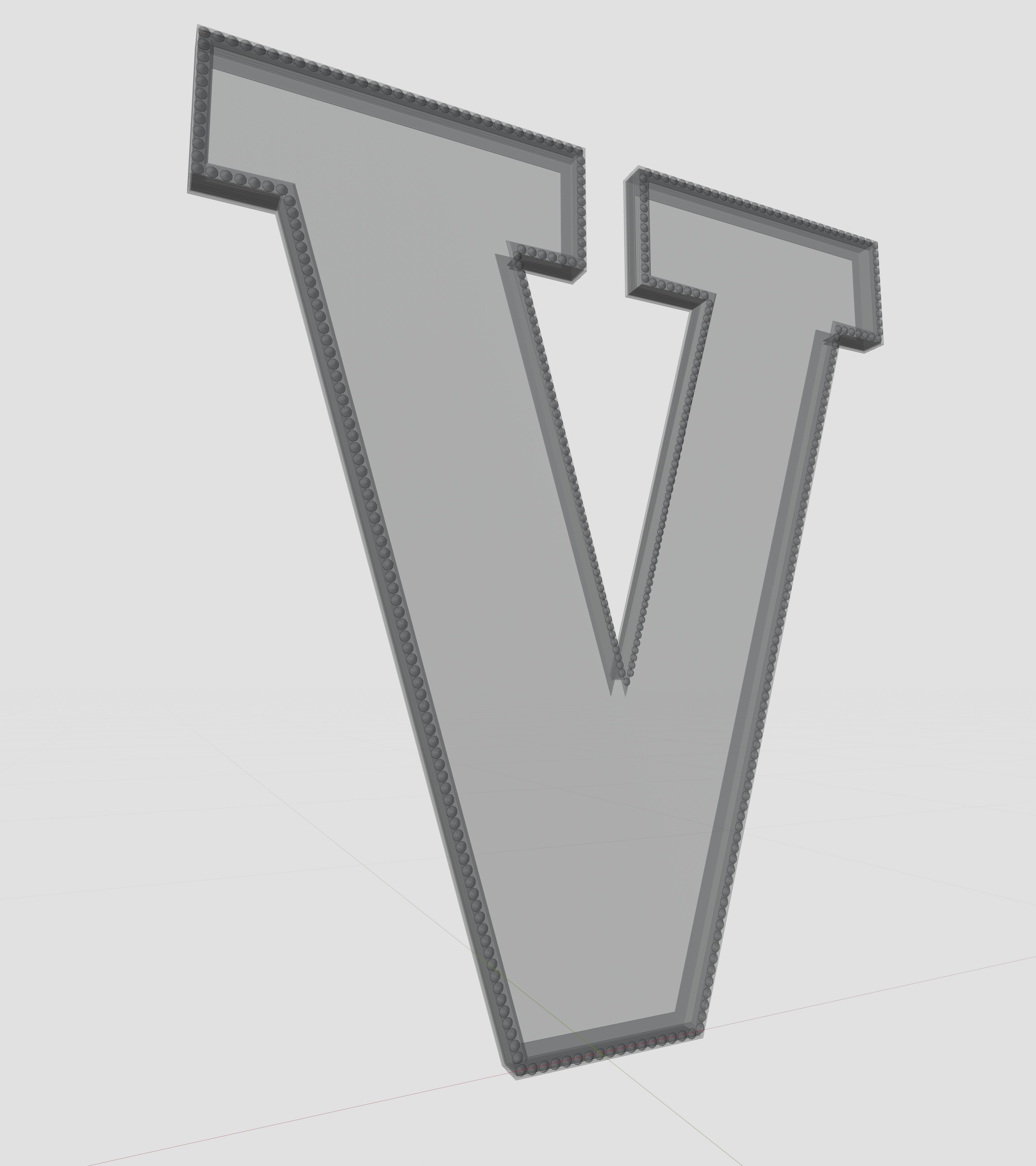 Solar Panel Letter - V 3D model_11