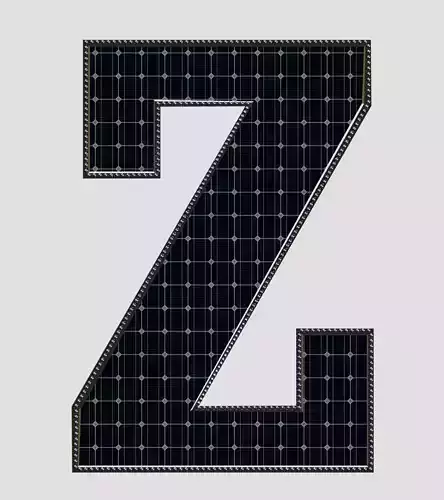 Solar Panel Letter - Z