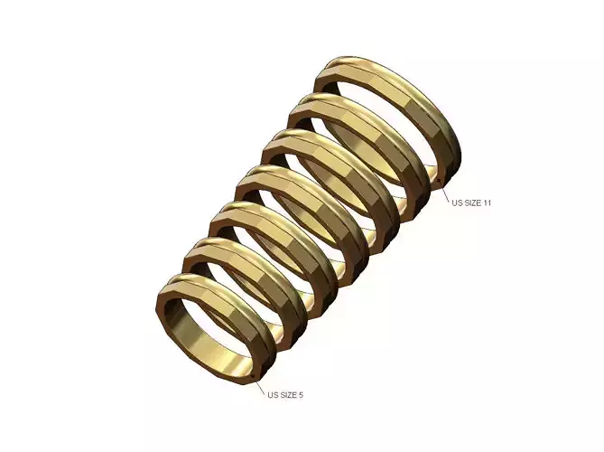 Faceted and round simple band US sizes 5to11