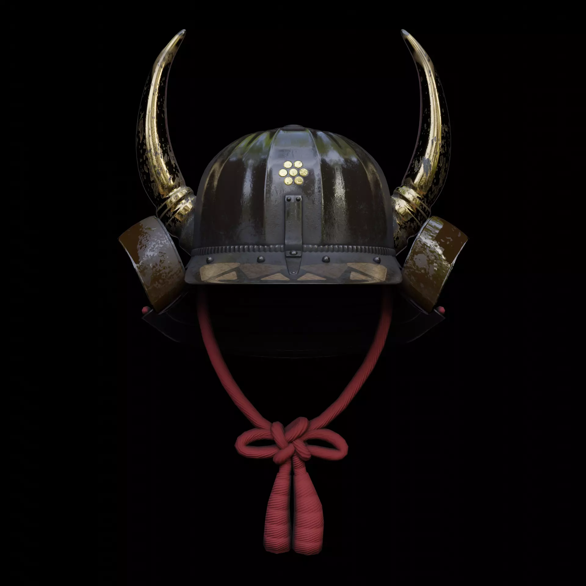 SamuraiHelmet Low-poly 3D model_0