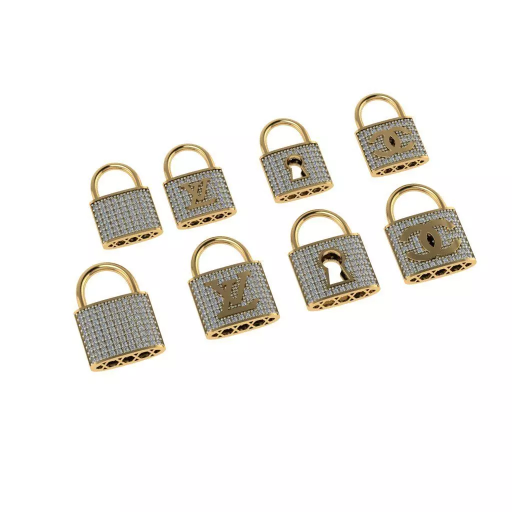 Authentic Lock Key padlock locket pendant Free 3D print model