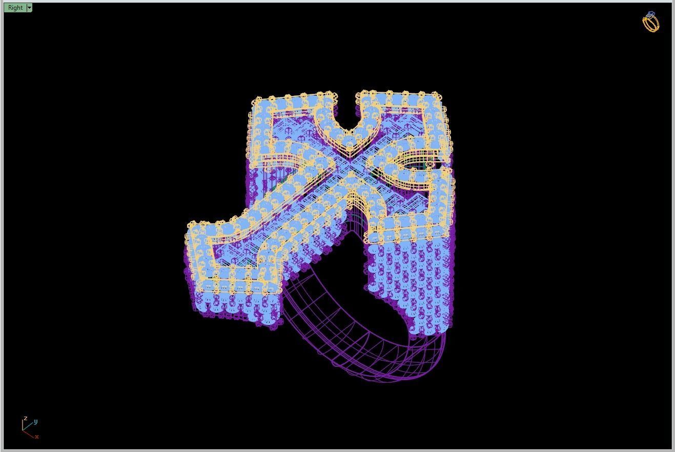 Custom Syriac Cross Diamond Ring - Crucifixion Cross Ring 3D print model_14