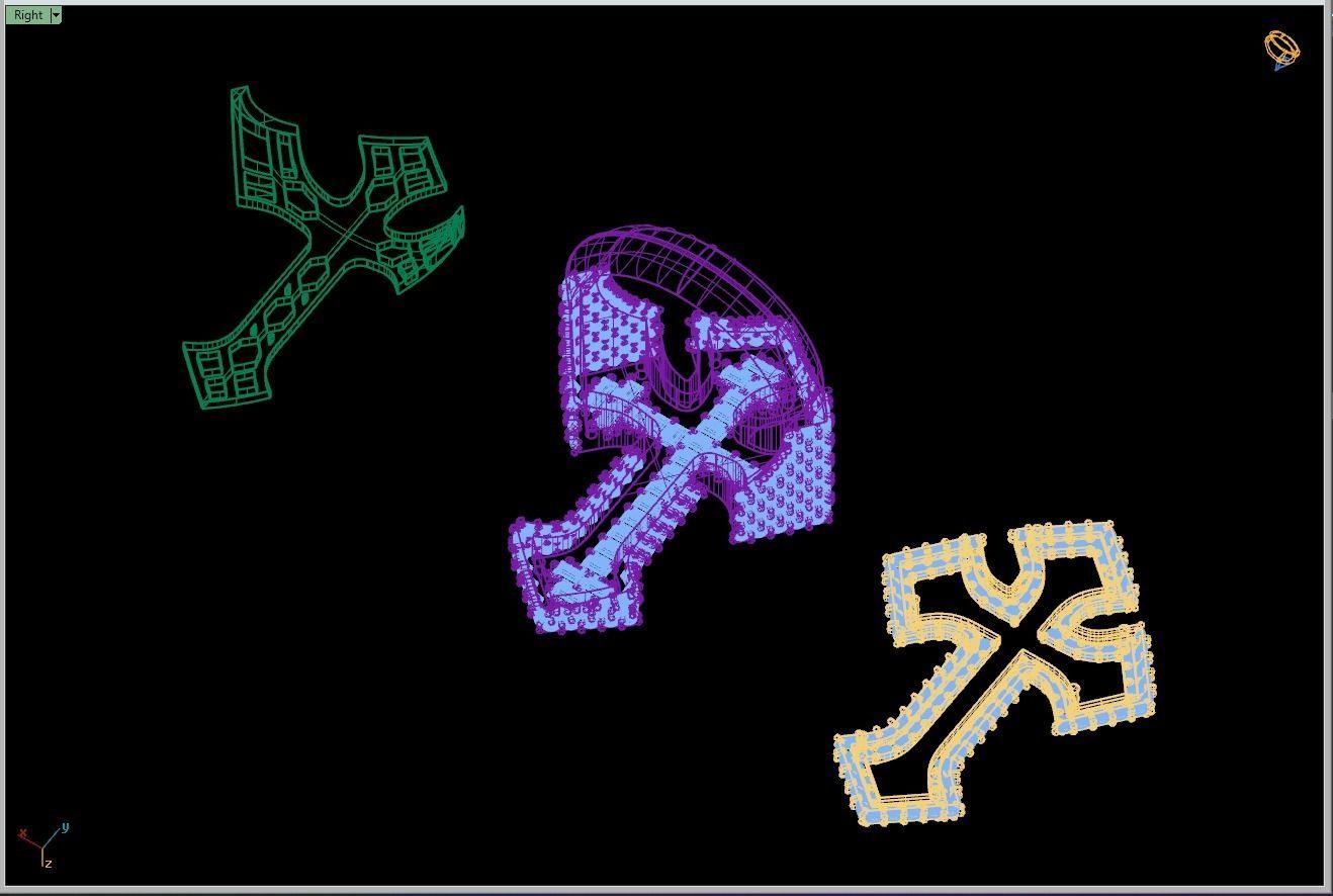 Custom Syriac Cross Diamond Ring - Crucifixion Cross Ring 3D print model_12