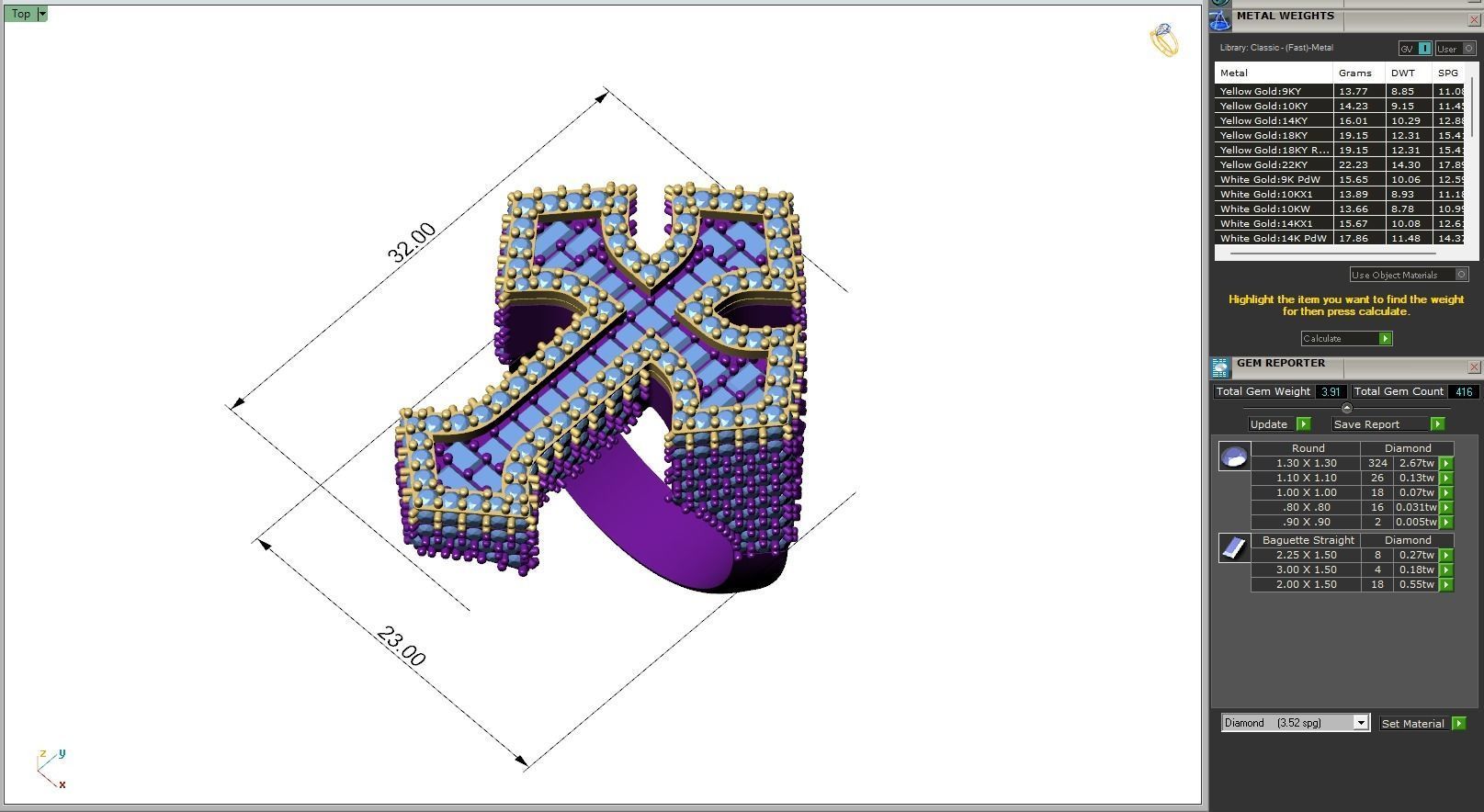 Custom Syriac Cross Diamond Ring - Crucifixion Cross Ring 3D print model_6
