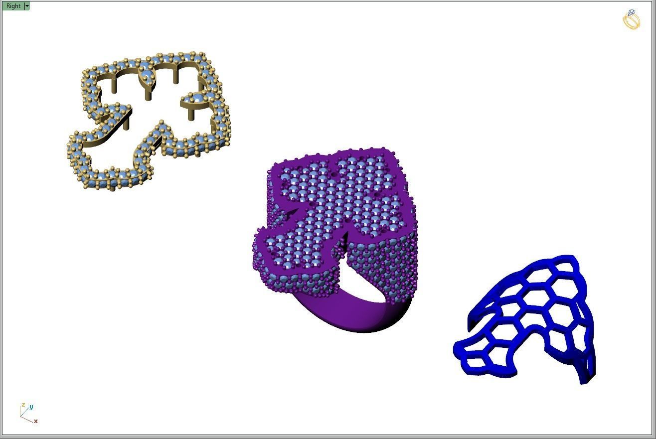 Custom Chrome Hearts Cross Diamond Ring - Crucifixion Cross Ring 3D print model_10