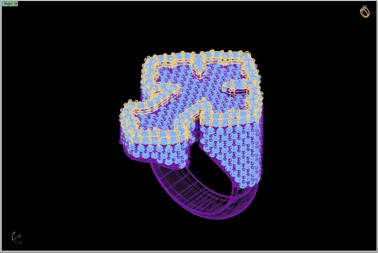 Custom Chrome Hearts Cross Diamond Ring - Crucifixion Cross Ring 3D print model_12