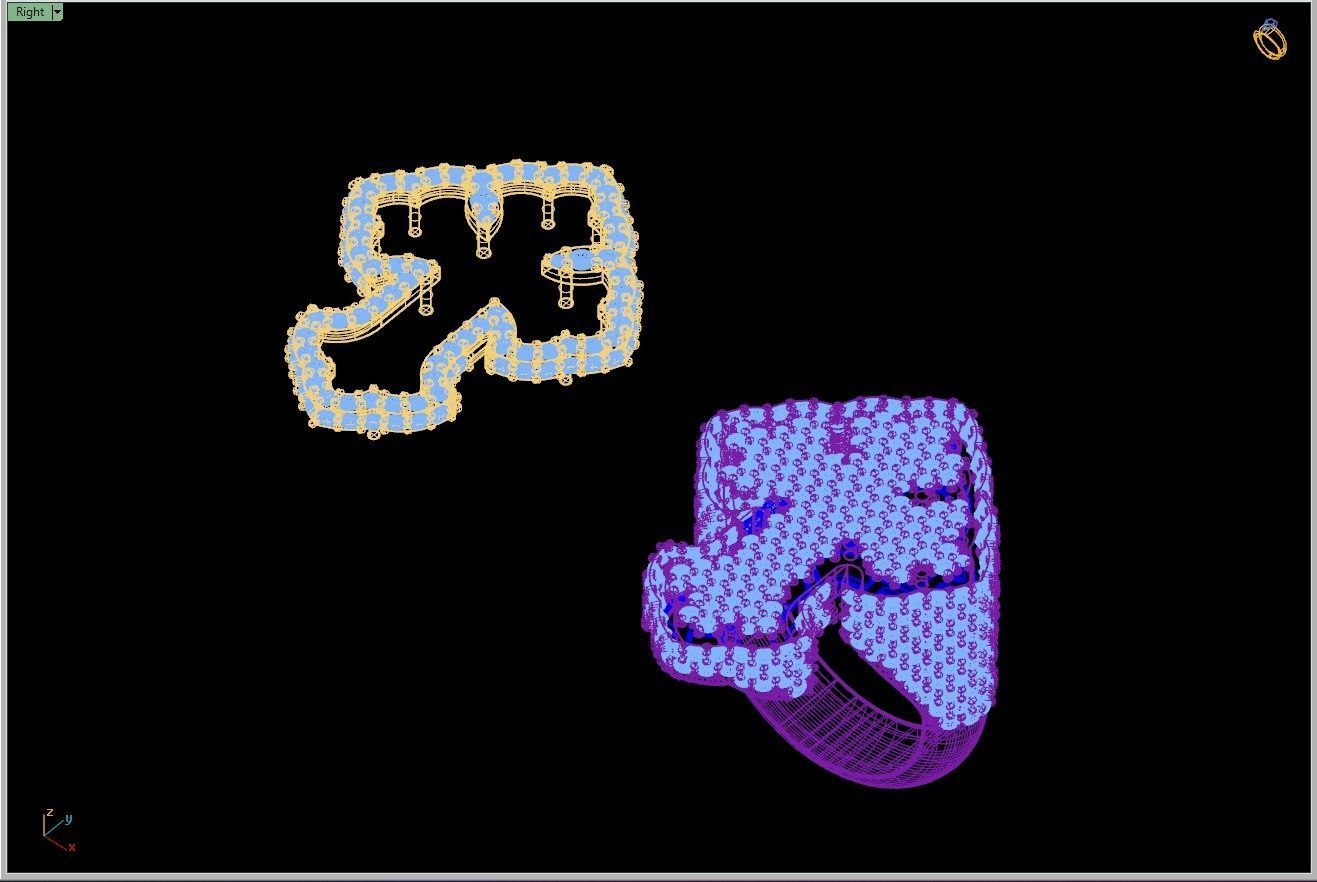 Custom Chrome Hearts Cross Diamond Ring - Crucifixion Cross Ring 3D print model_13