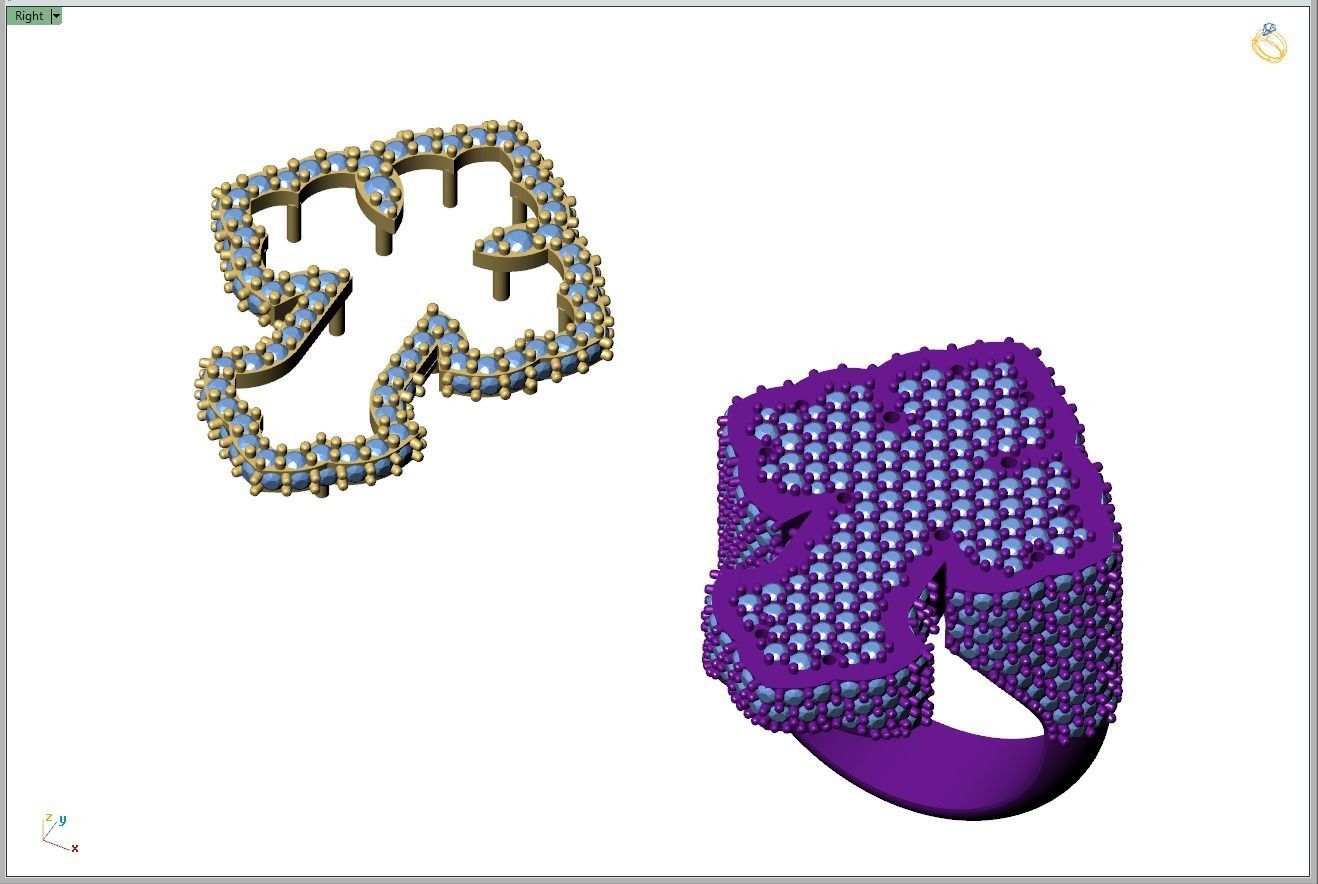 Custom Chrome Hearts Cross Diamond Ring - Crucifixion Cross Ring 3D print model_9