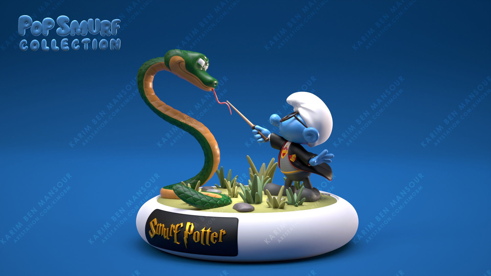 Smurf Potter from the pop SMurf collection 3D print model_10