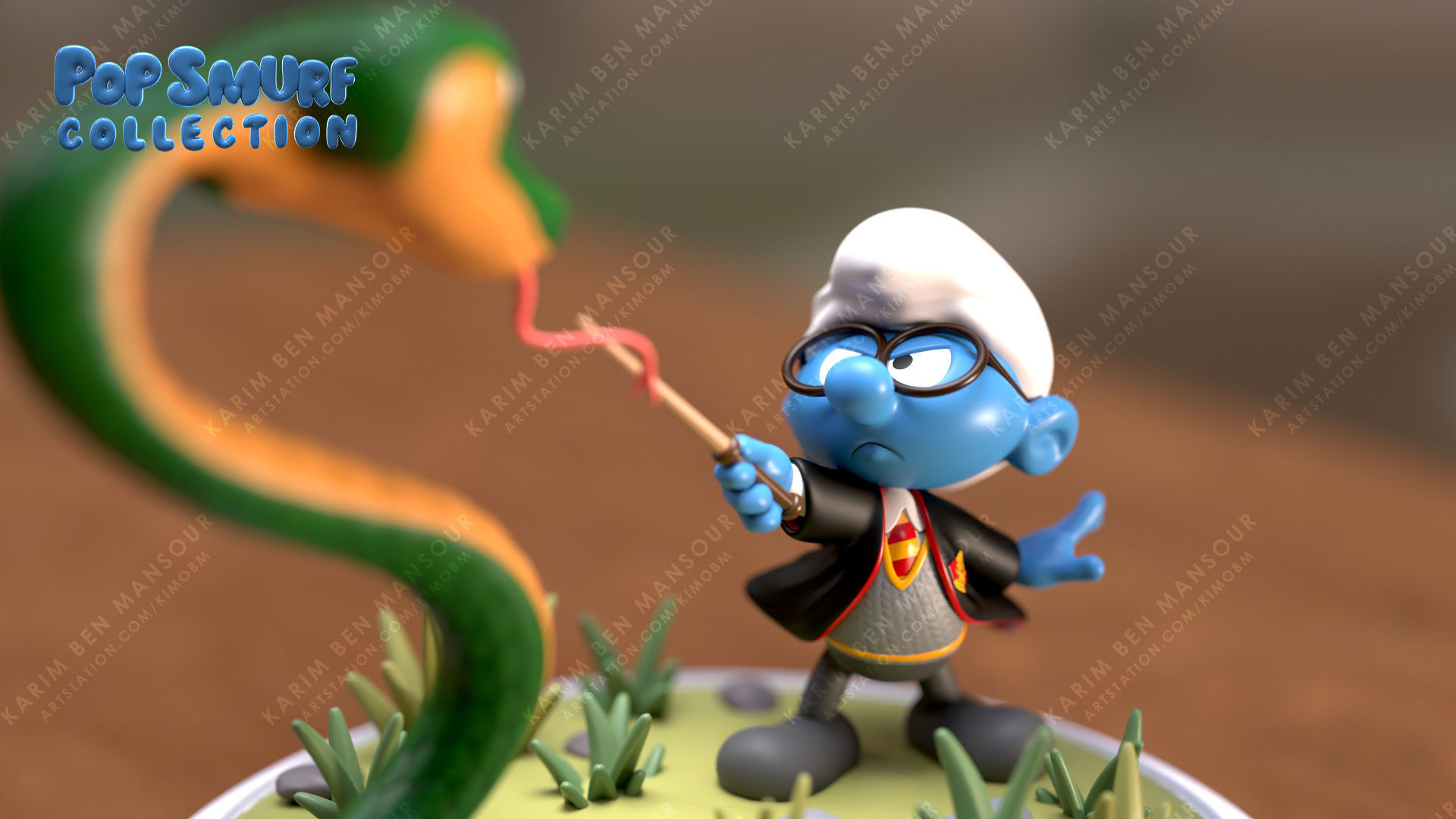 Smurf Potter from the pop SMurf collection 3D print model_14