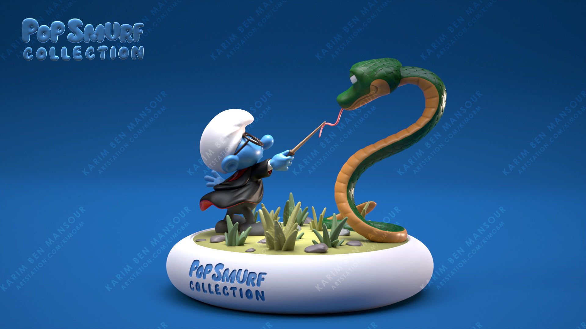 Smurf Potter from the pop SMurf collection 3D print model_4