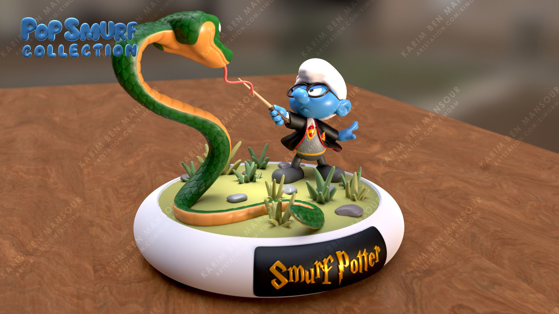 Smurf Potter from the pop SMurf collection 3D print model_12
